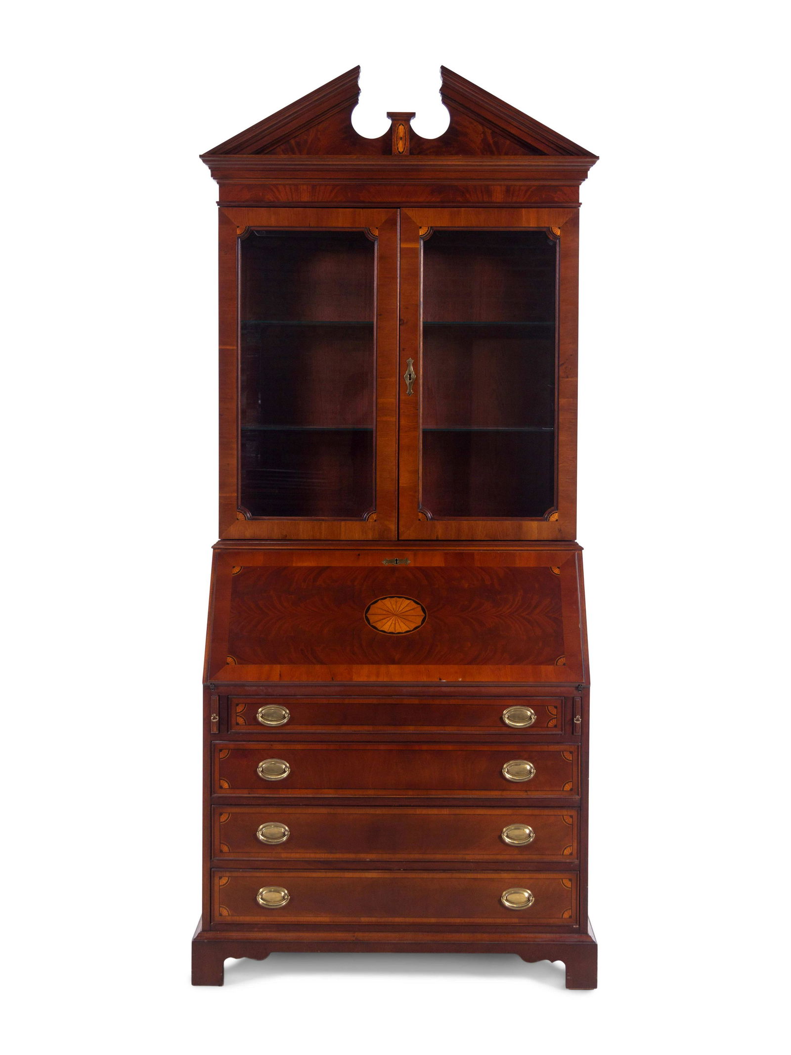 A George III Style Mahogany Secretary Bookcase: A George III Style Mahogany Secretary Bookcase 20th Century Height 91 x width 36 3/4 x depth 19 1/2 inches. Property from Bishop's Hall and the Collection of Richard Sander and Fiona Harrison, Oak Par