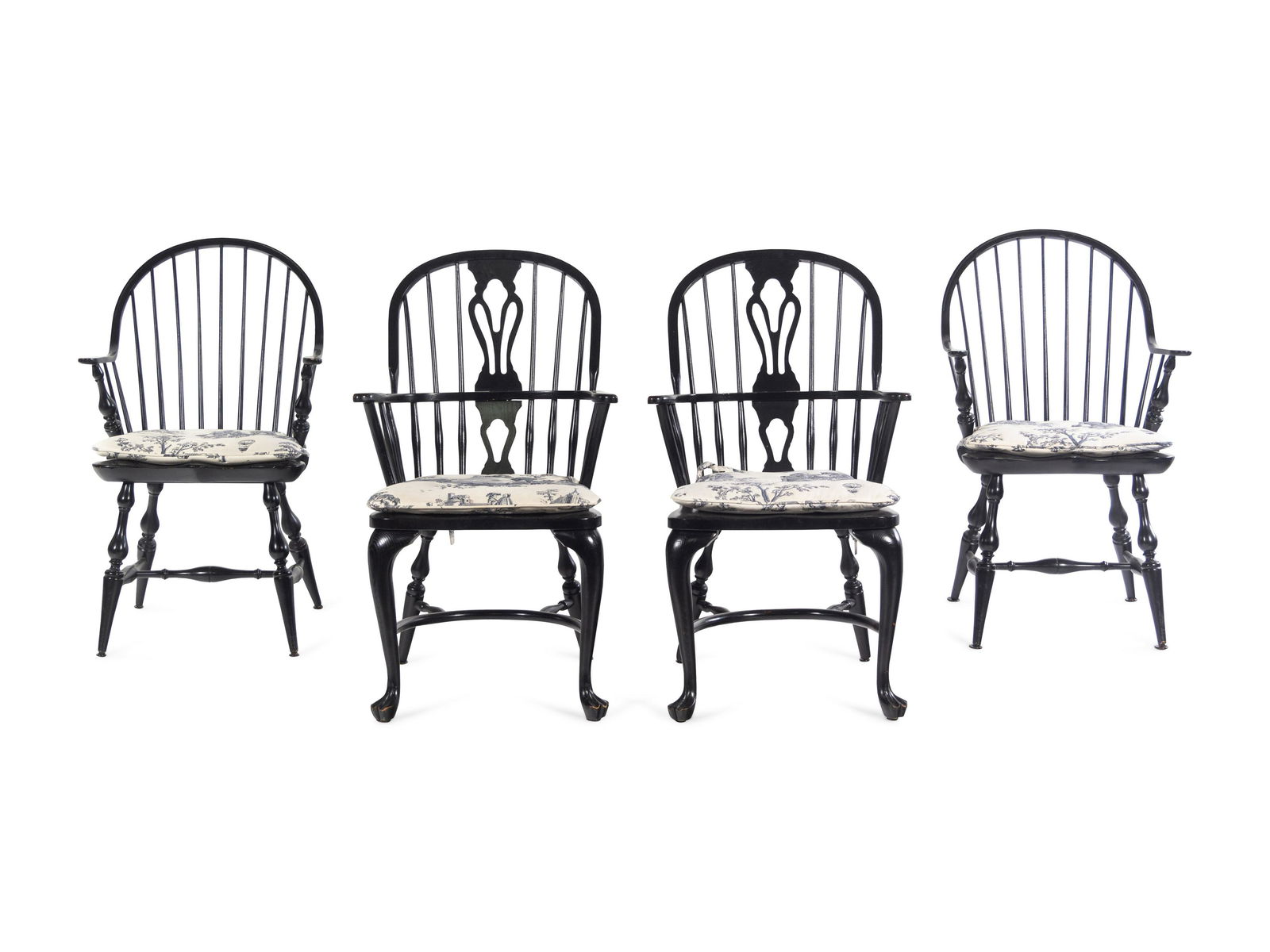Two Pairs of Ebonized Windsor Chairs (1 of 4)