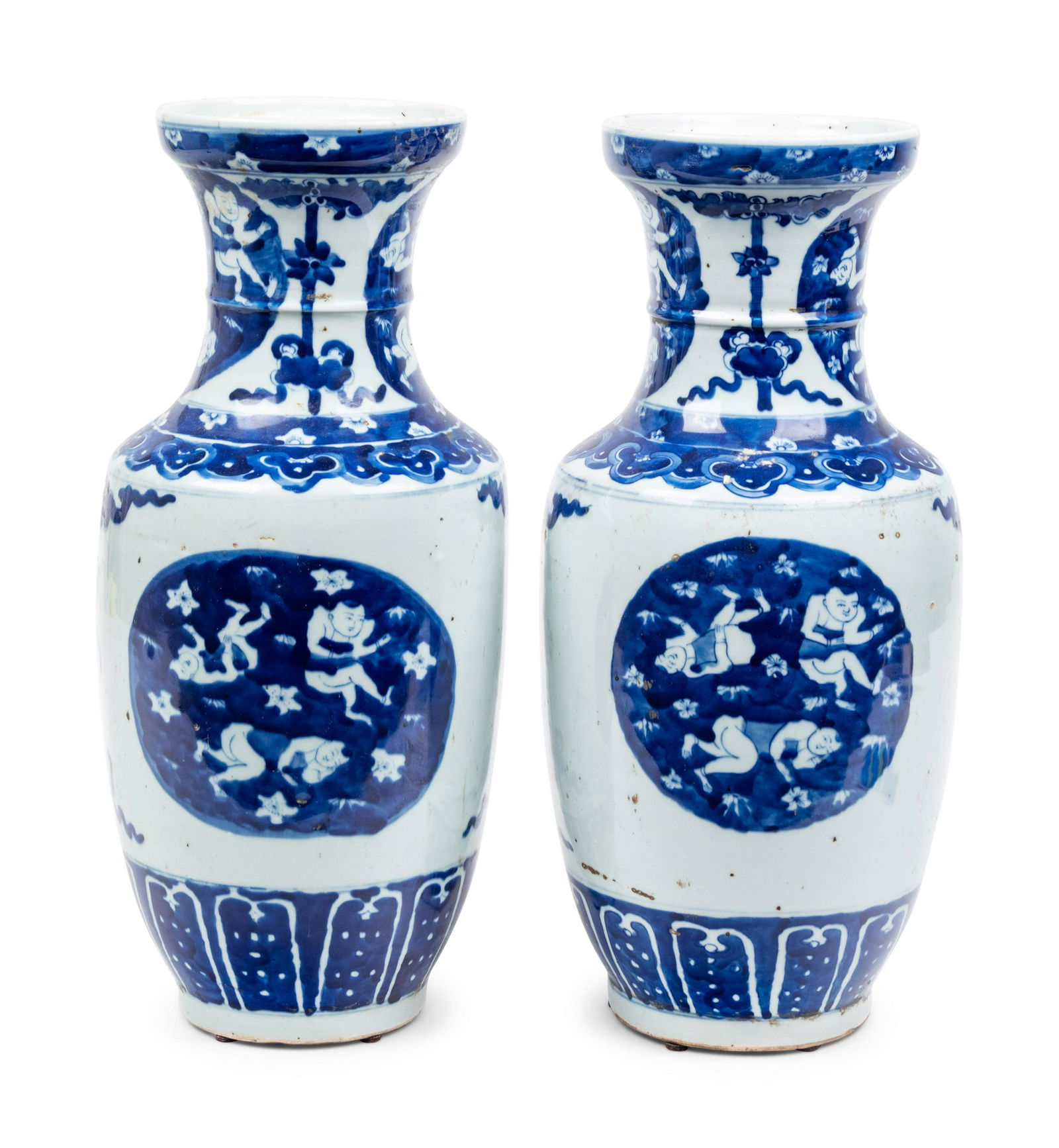 A Pair of Chinese Porcelain Vases: A Pair of Chinese Porcelain Vases 19th/20th Century Height 15 inches. Property from Bishop's Hall and the Collection of Richard Sander and Fiona Harrison, Oak Park, Illinois Note: The home located at