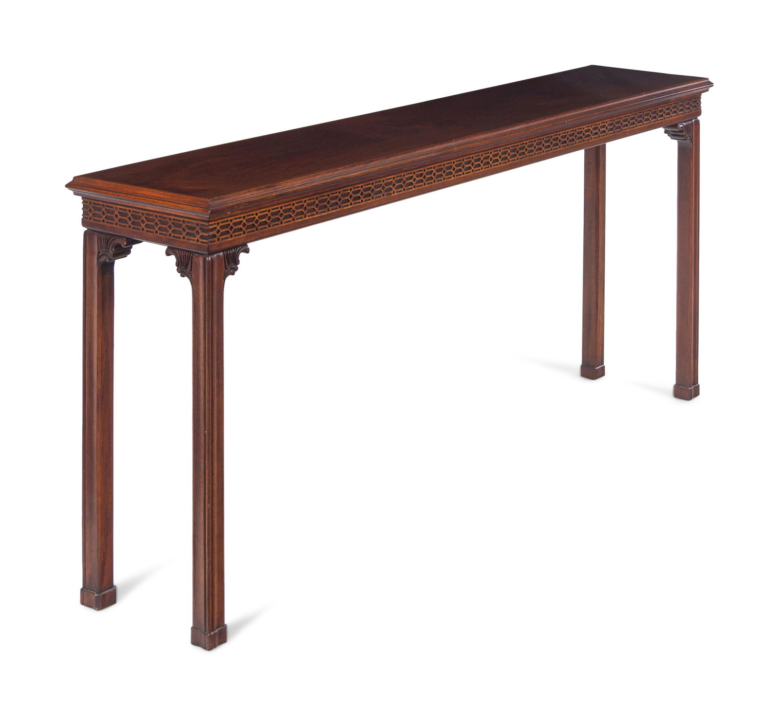 A Chinese Chippendale Style Mahogany Sofa Table (1 of 3)