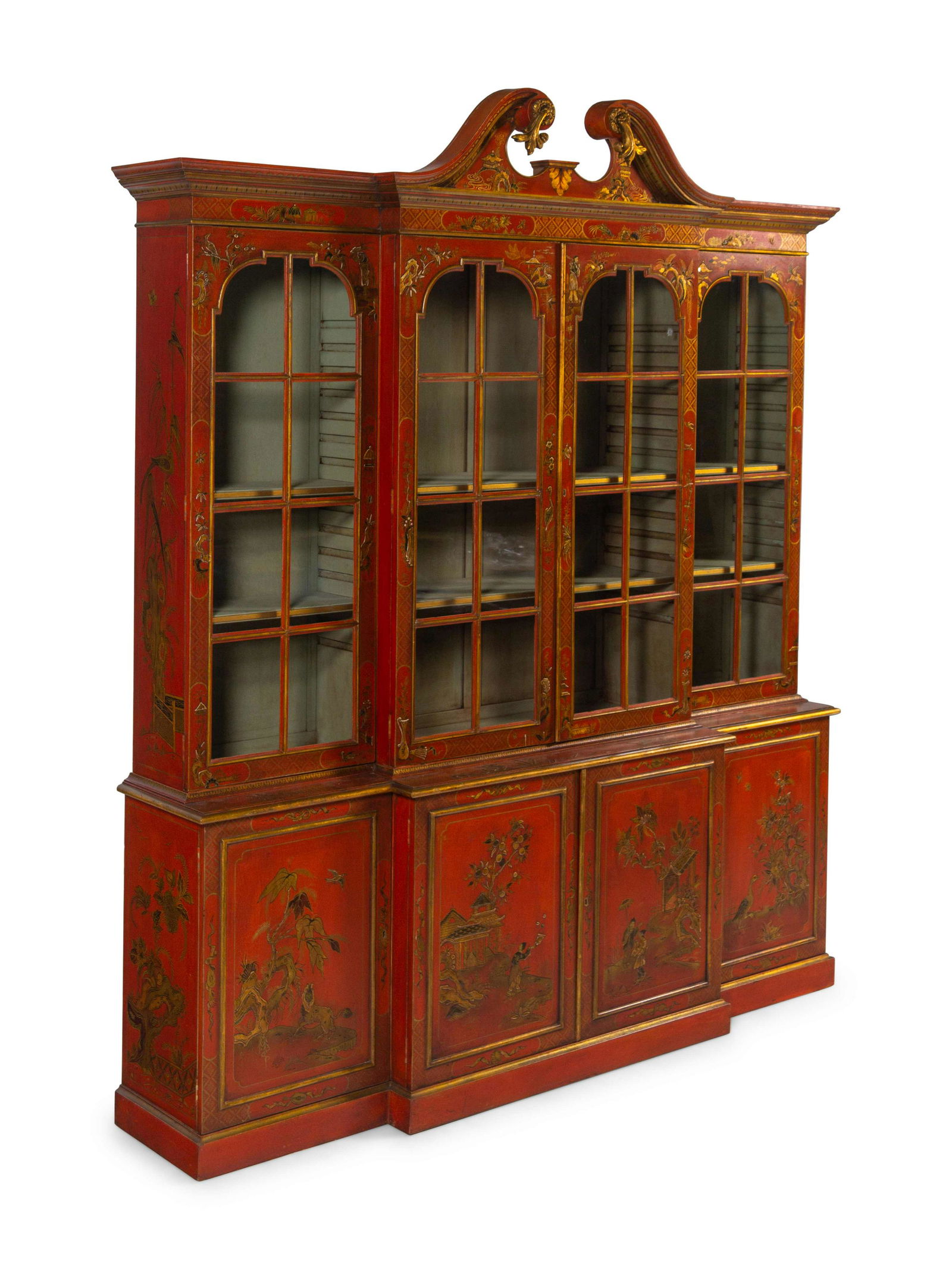 A George III Style Chinoiserie-Painted Breakfront (1 of 3)