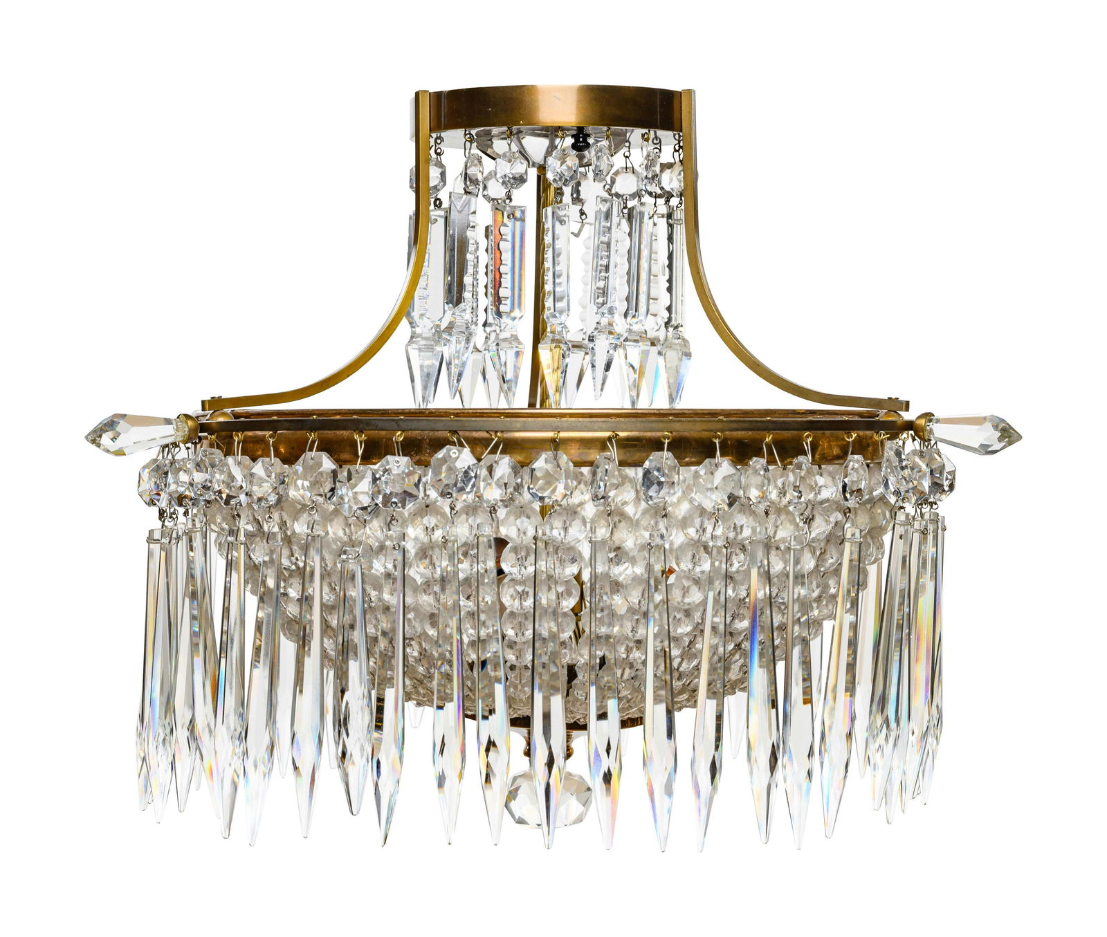A Brass and Cut Glass Ceiling Fixture (1 of 3)