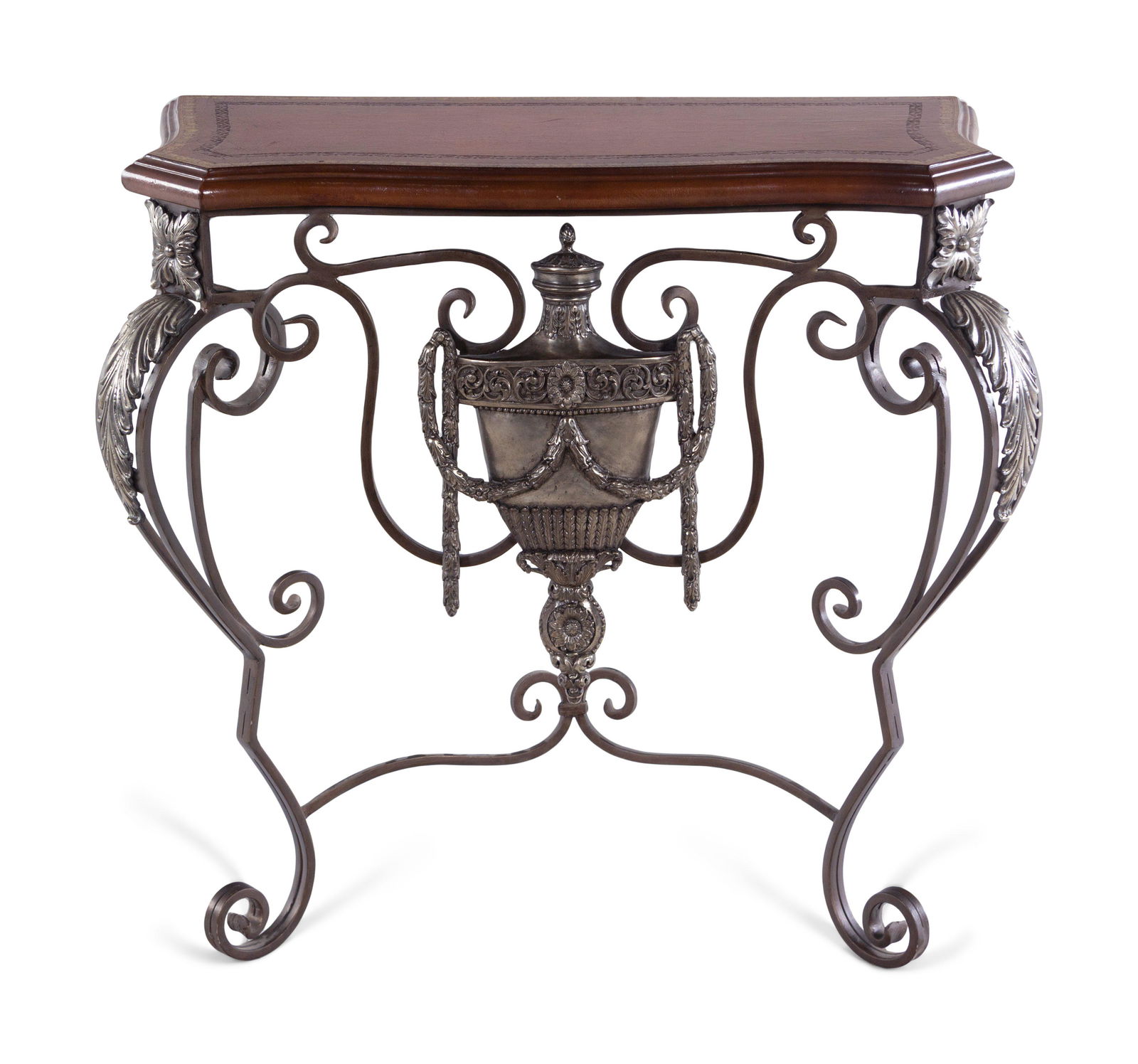 A French Style Wrought and Silvered Metal Console Table (1 of 4)