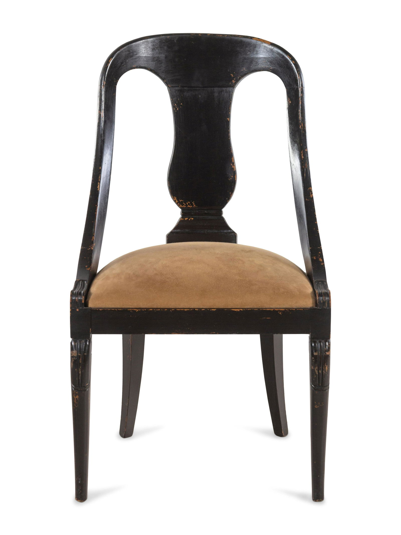 A Black-Painted Barrel-Back Side Chair (1 of 2)