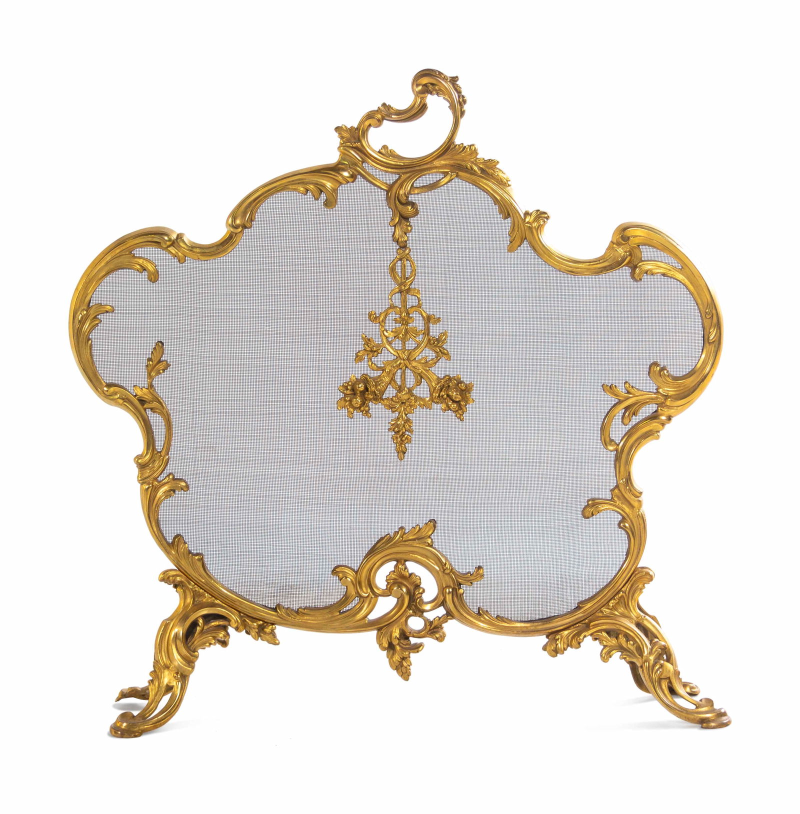 A Louis XV Style Gilt Metal Fireplace Screen (1 of 2)