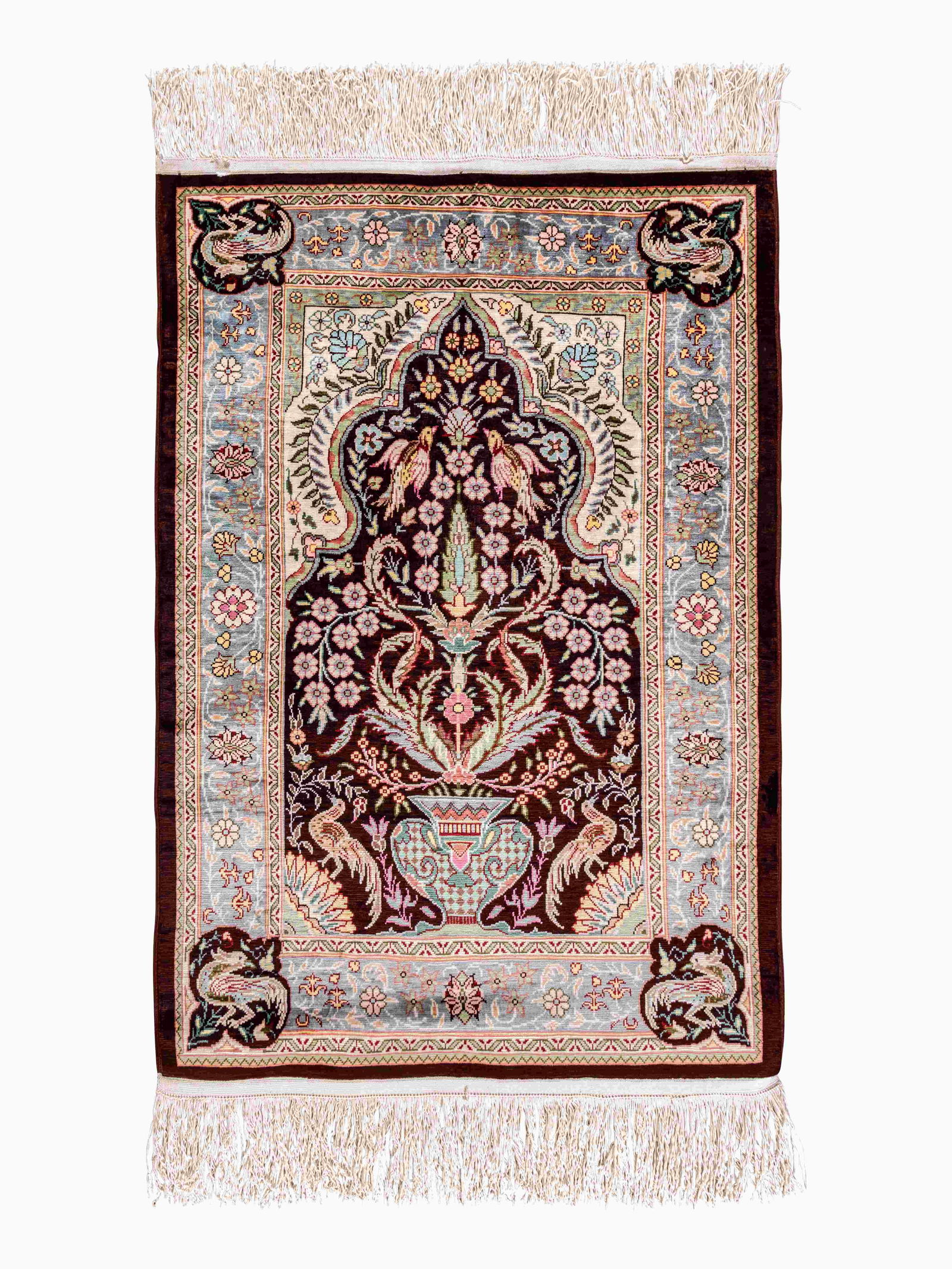 A Turkish Silk Prayer Rug (1 of 4)