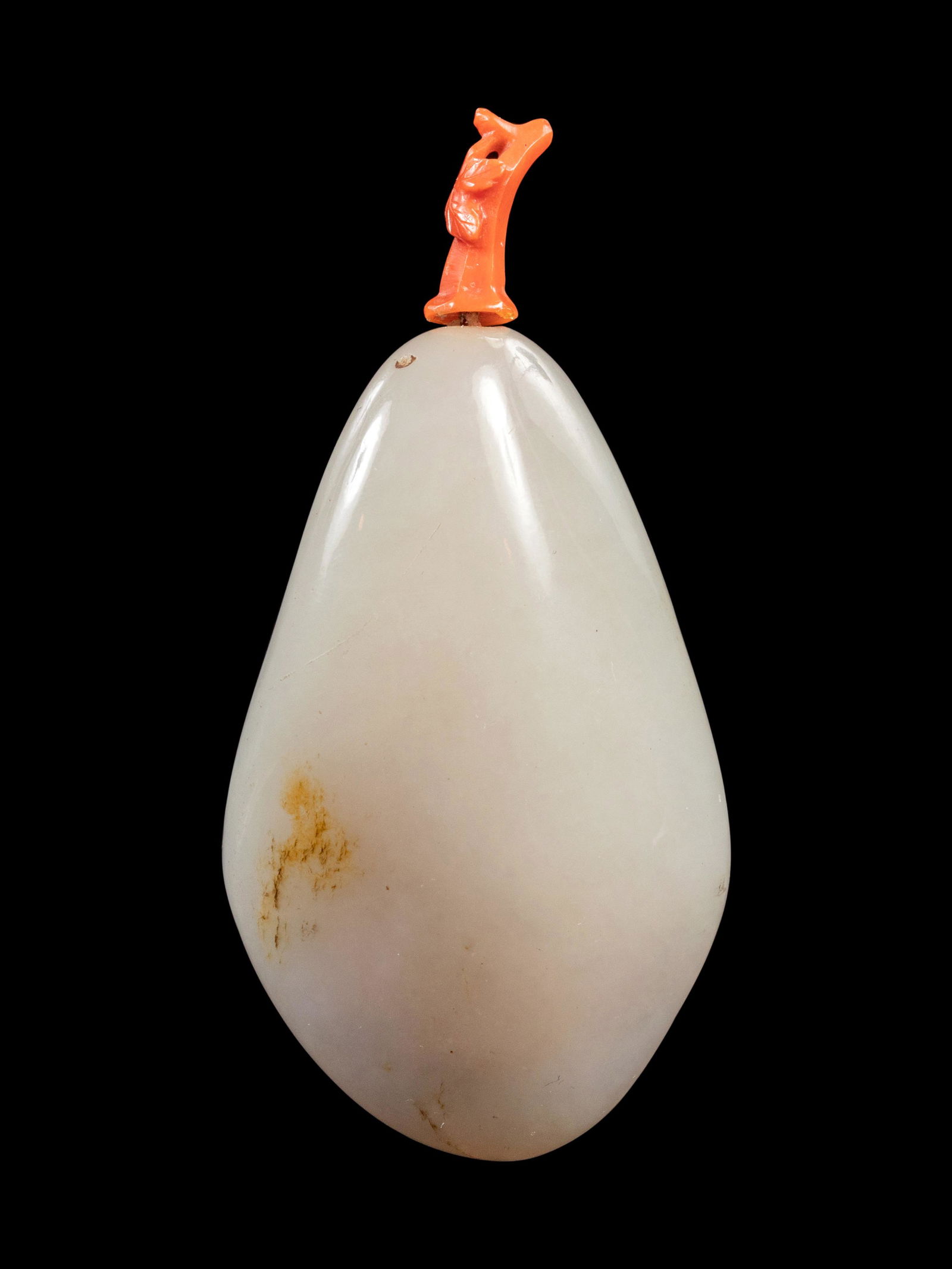 A White Jade Pebble-Form Snuff Bottle (1 of 2)
