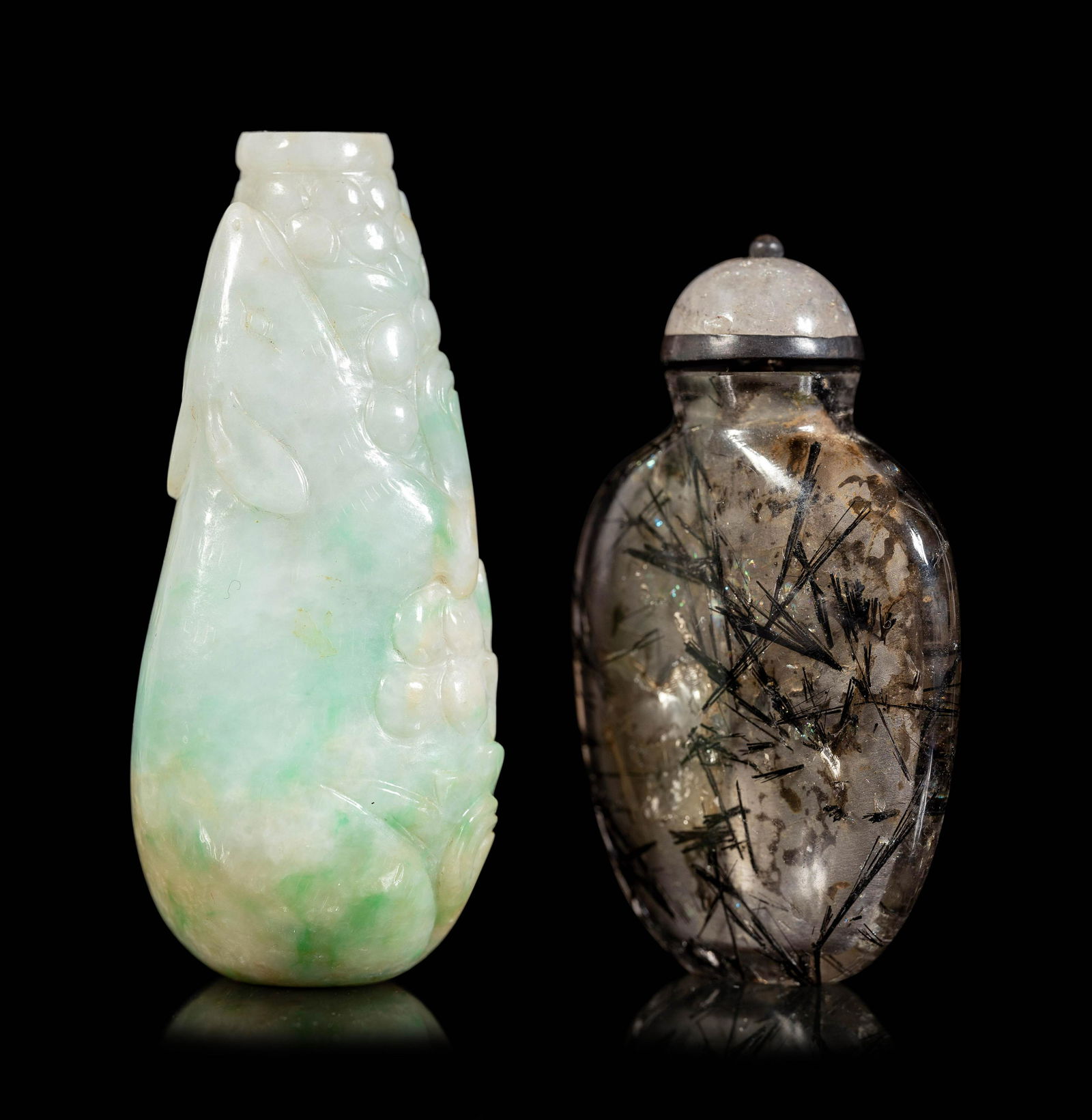 Two Carved Precious Stone Snuff Bottles (1 of 5)
