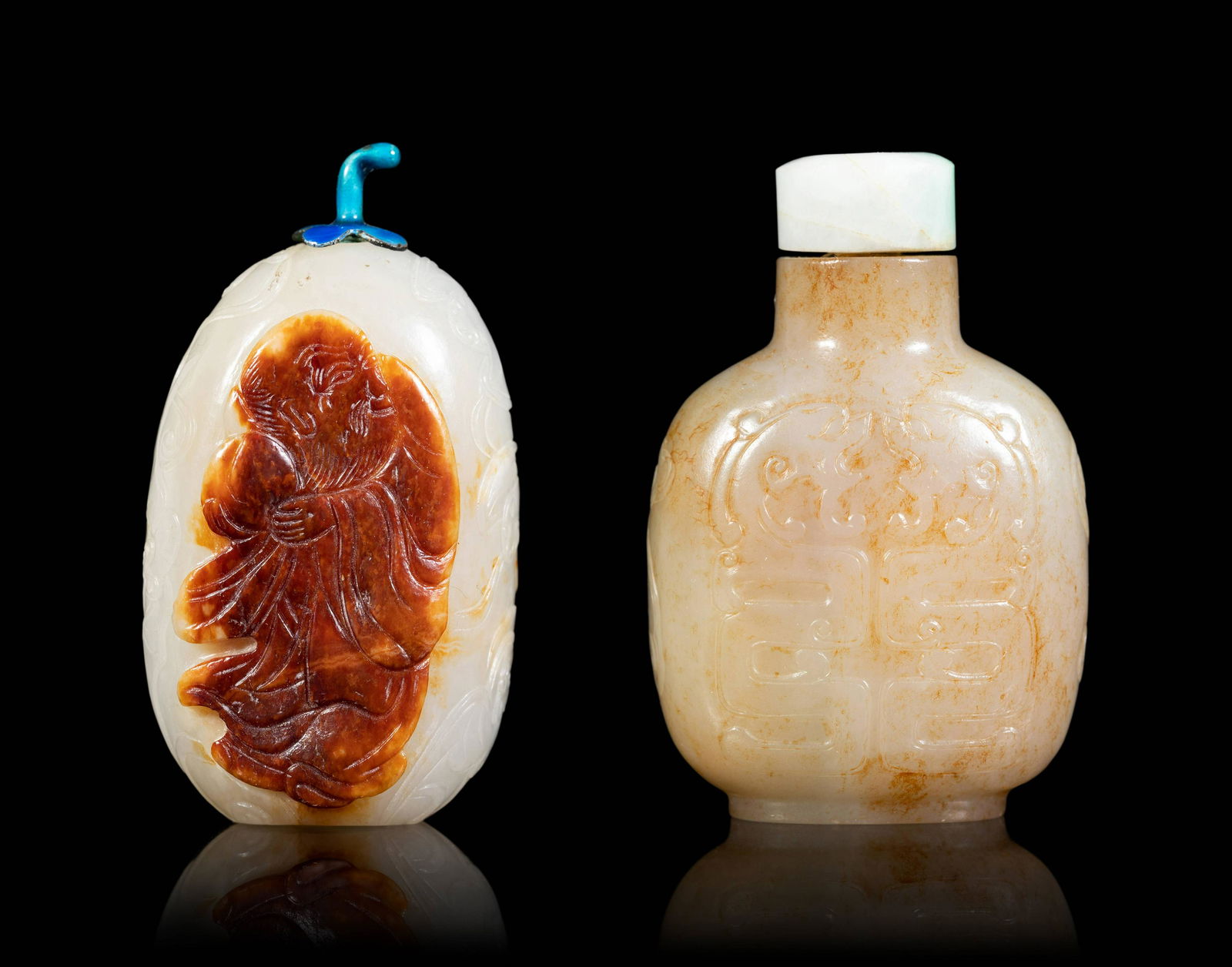 Two Carved Jade Snuff Bottles (1 of 4)