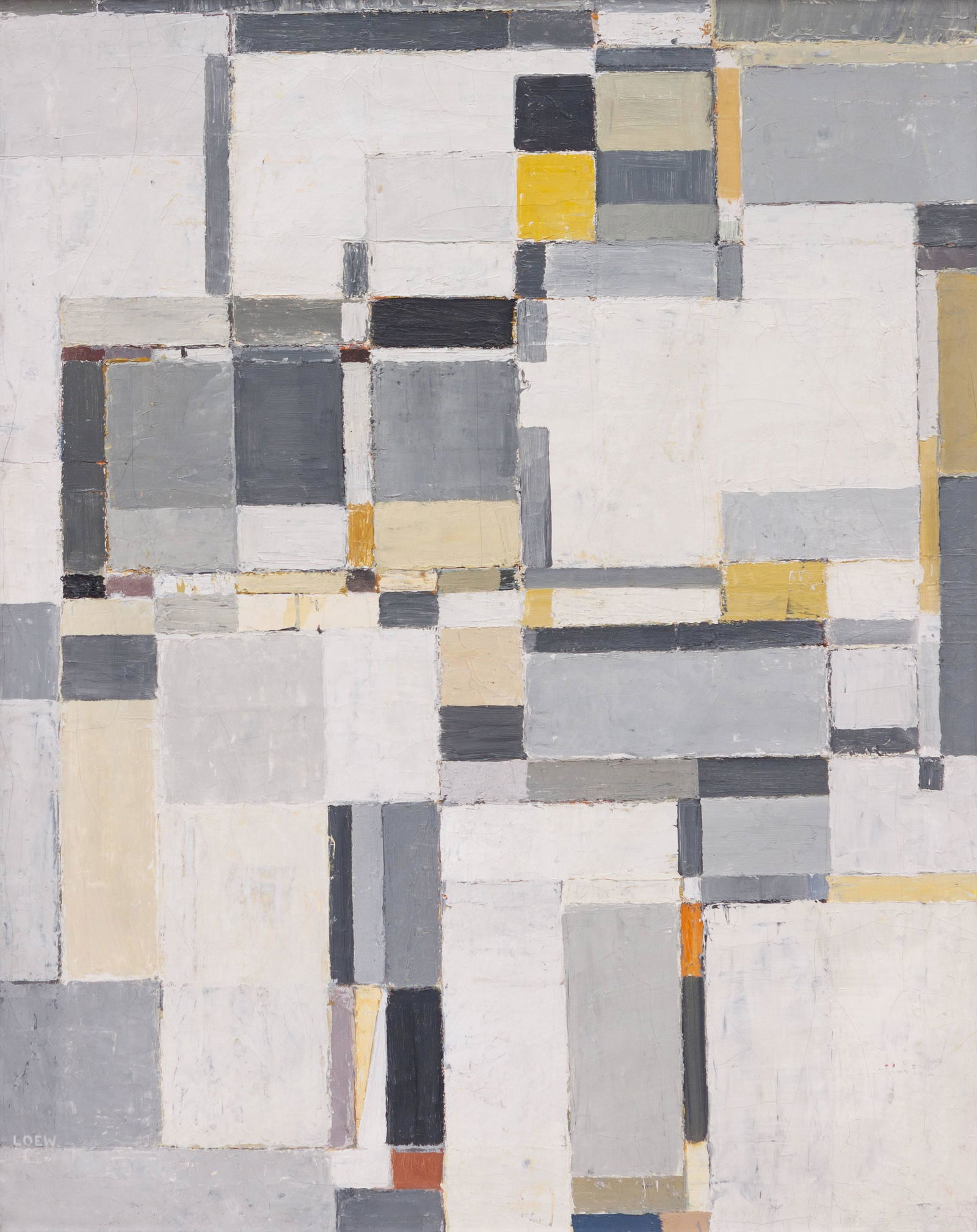 Michael Loew (American, 1907-1985) Grey Painting, 1955: Michael Loew (American, 1907-1985) Grey Painting, 1955 oil on canvas signed M. Loew, titled, and dated (verso) 32 x 25 inches. Property belonging to the JFM Foundation Collection, Denver, Colorado Pro