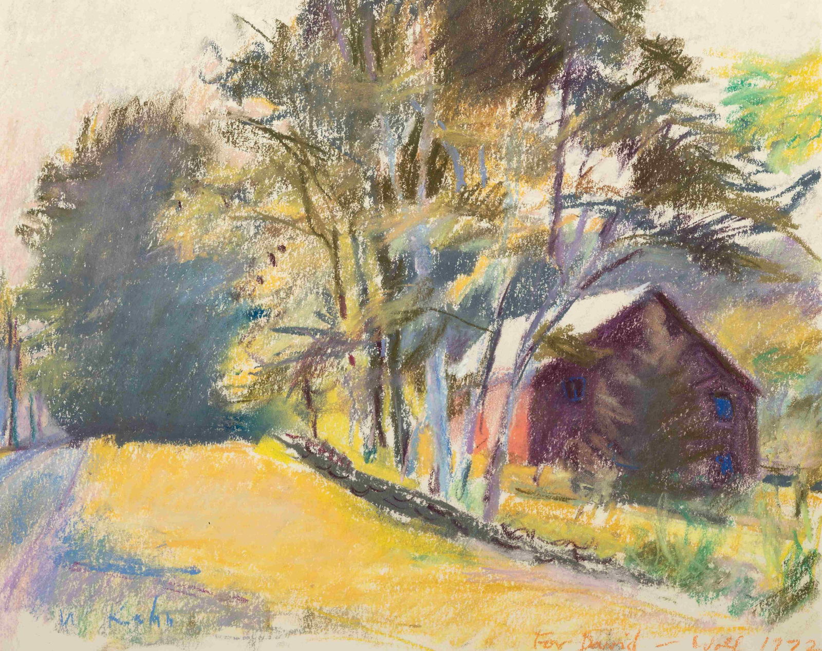 Wolf Kahn (American/German, 1927-2020) Scene with Barn, (1 of 4)