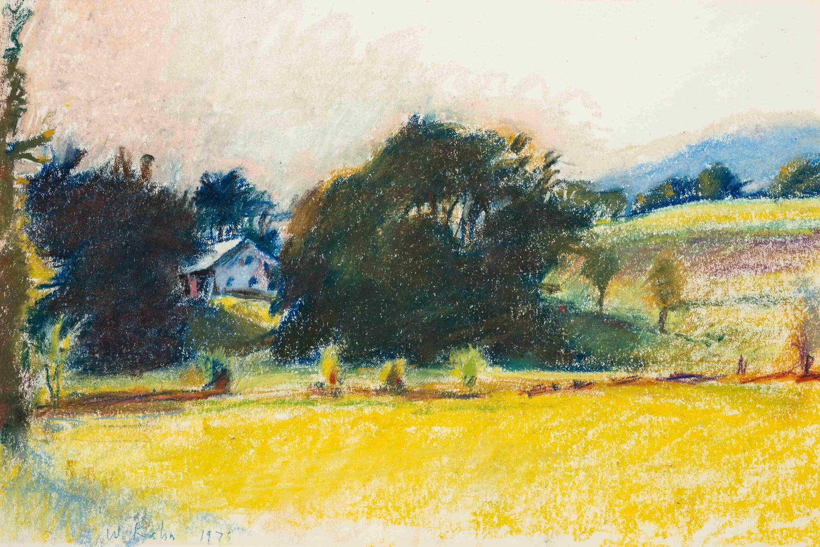 Wolf Kahn (American/German, 1927-2020) The Winchester: Wolf Kahn (American/German, 1927-2020) The Winchester Farm II, 1975 pastel on paper signed W. Kahn and dated (lower left) 11 x 16 ½ inches. Property from the Collection of the Terrence J. Dimoff