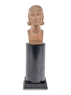 John Bradley Storrs (American, 1885-1956) Untitled: John Bradley Storrs (American, 1885-1956) Untitled (Female Bust) stoneware inscribed STORRS and numbered II (verso) Height: 4 inches.