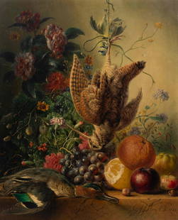 Georgius Jacobus Johannes Van Os I (Dutch, 1782-1861): Georgius Jacobus Johannes Van Os I (Dutch, 1782-1861) Still Life with Flowers and Birds, 1838 oil on panel signed G.J. Van Os. and dated (lower right) 23 ½ x 19 ¼ inches. Provenance: Philip