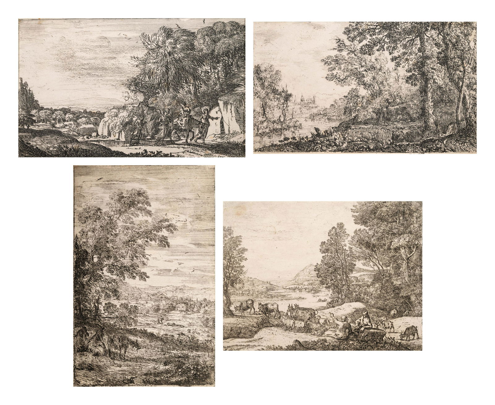 Claude Lorrain (French, 1600-1682) A group of four (1 of 9)