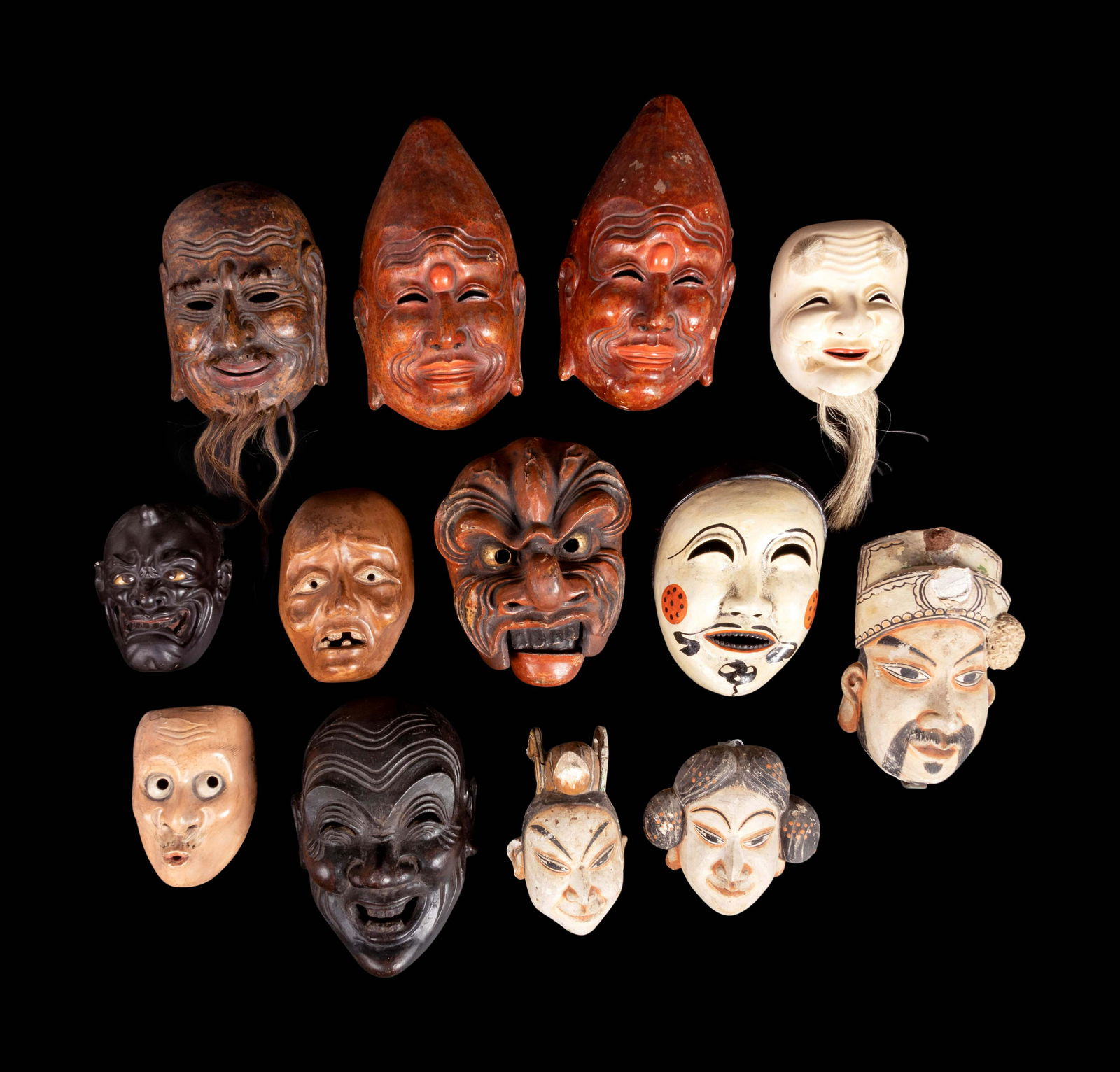 13 Wood Theatre Masks (1 of 3)