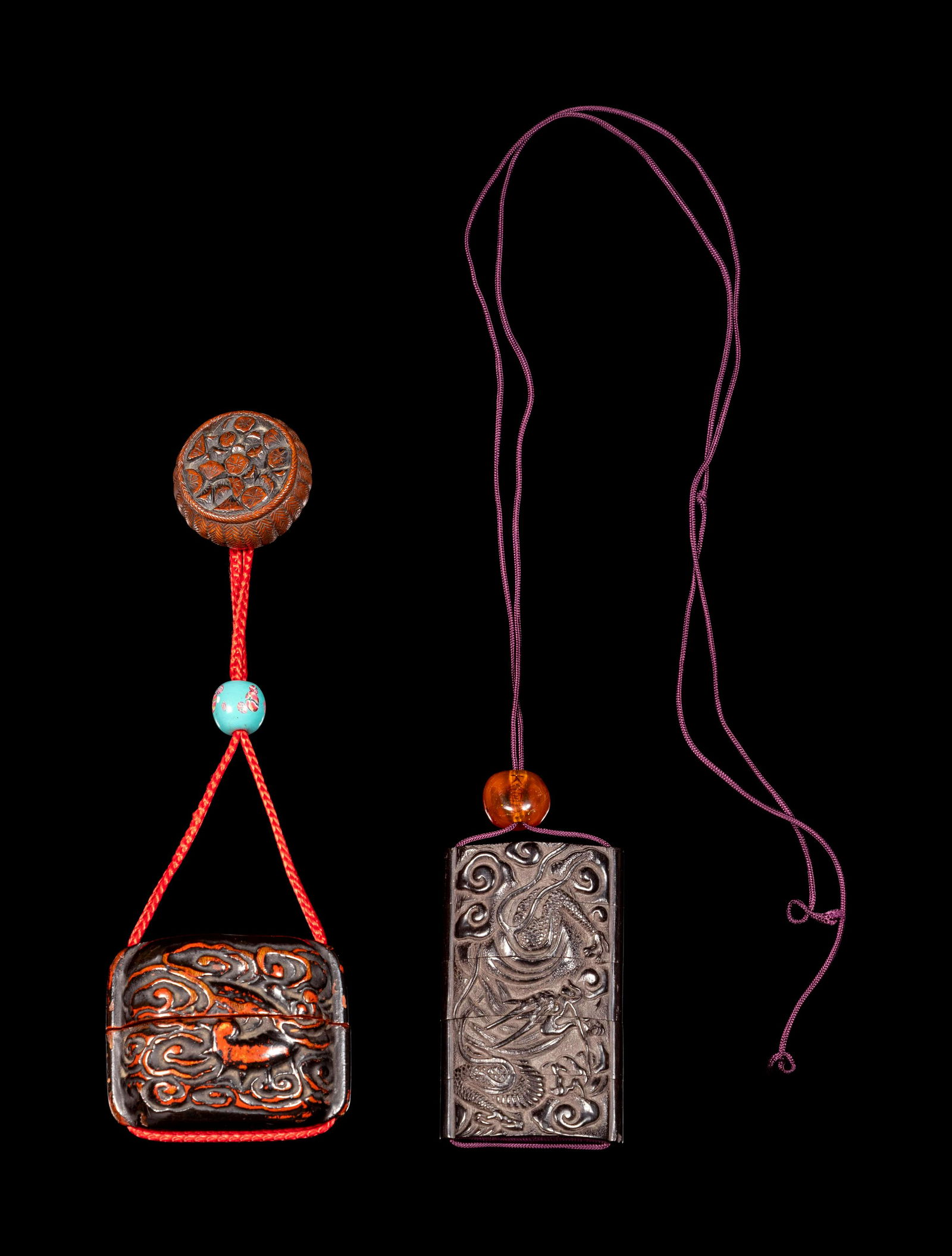 Two Carved Wood Inros (1 of 2)