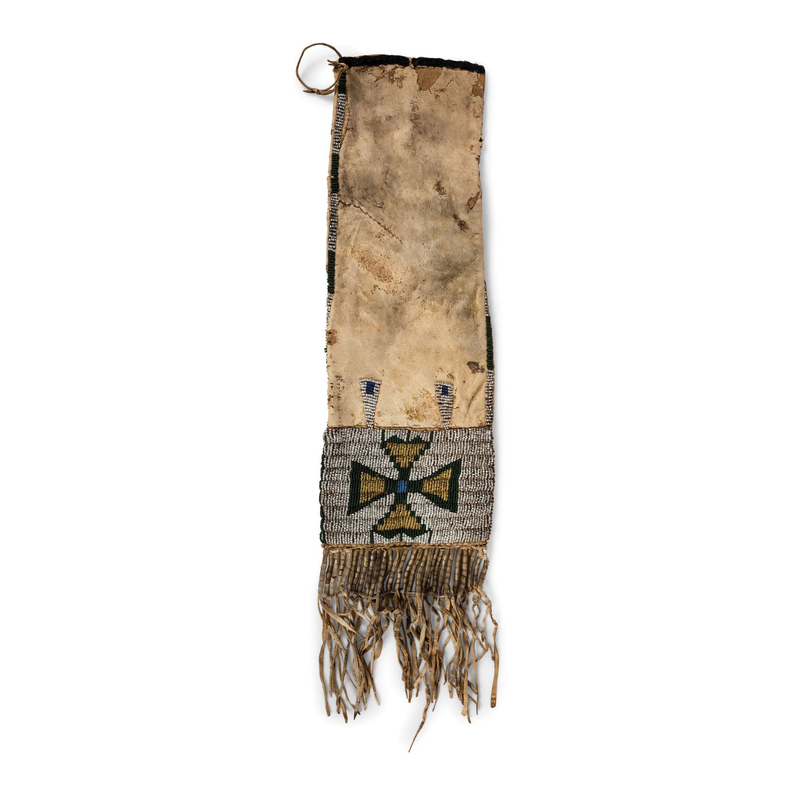 Sioux Beaded Hide Tobacco Bag (1 of 2)