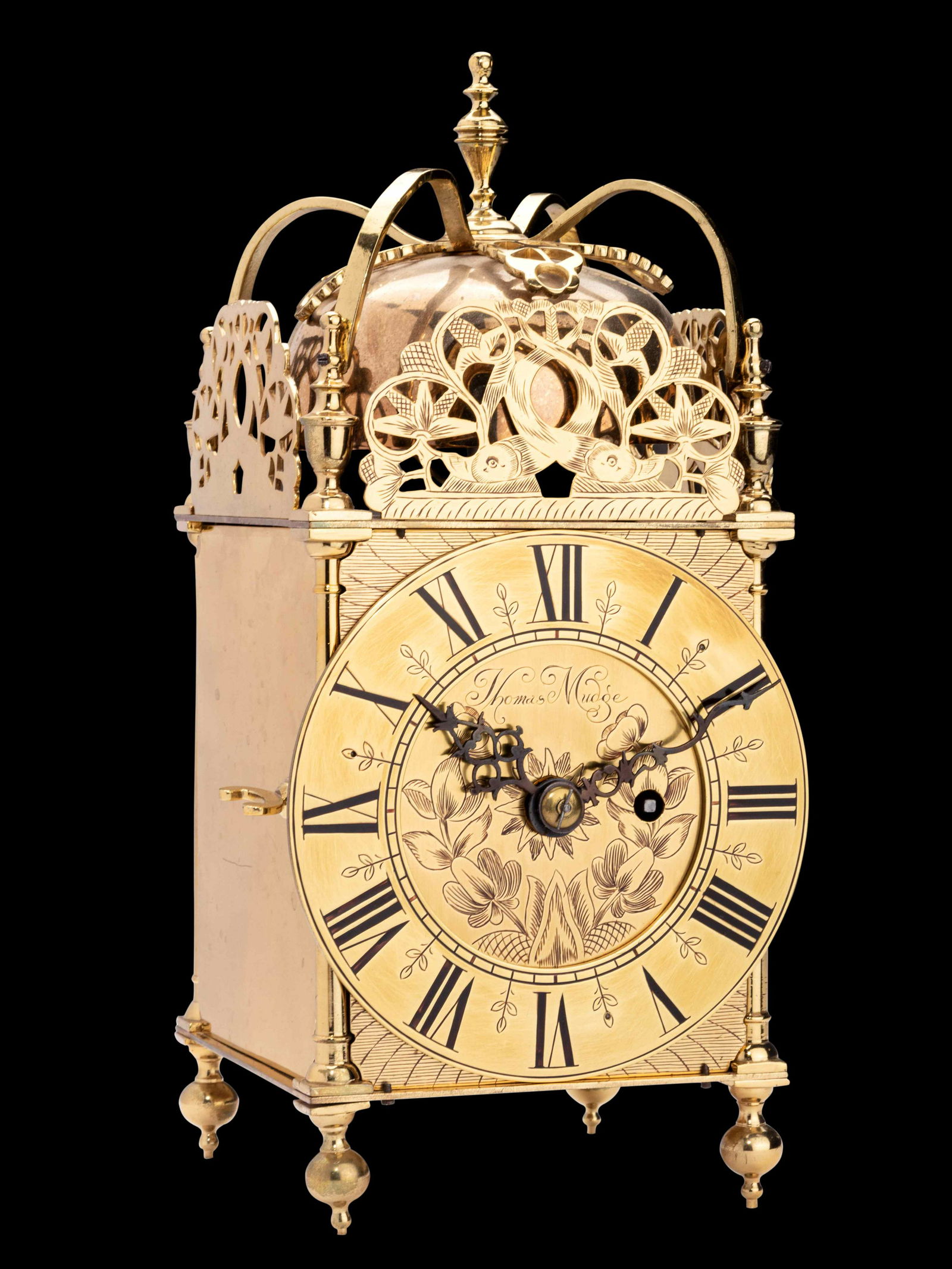 An English Brass Lantern Clock, Thomas Mudge (1 of 10)