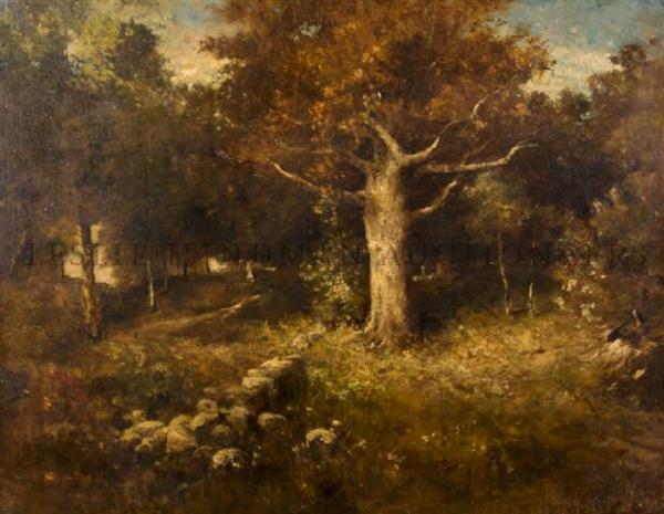 Arthur Dawson, (American, 1858-1922), Forest at Twiligh: Arthur Dawson (American, 1858-1922) Forest at Twilight oil on canvas signed and dated 1915 (lower right) 27 1/2 x 35 1/2 inches. Property from the Collection of Robert J. Jedlick, Darien, Illinois