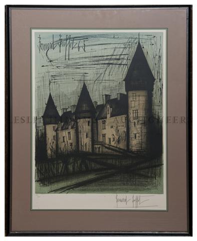 Bernard Buffet, (French, 1928-1999), Castle: Bernard Buffet (French, 1928-1999) Castle lithograph signed (lower right) edition 166/300 25 1/2 x 19 1/2 inches.
