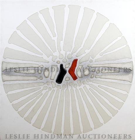 Paul Maxwell, (American, b. 1925), Untitled: Paul Maxwell (American, b. 1925) Untitled mixed media signed (lower right) 43 3/4 x 43 3/4 inches.