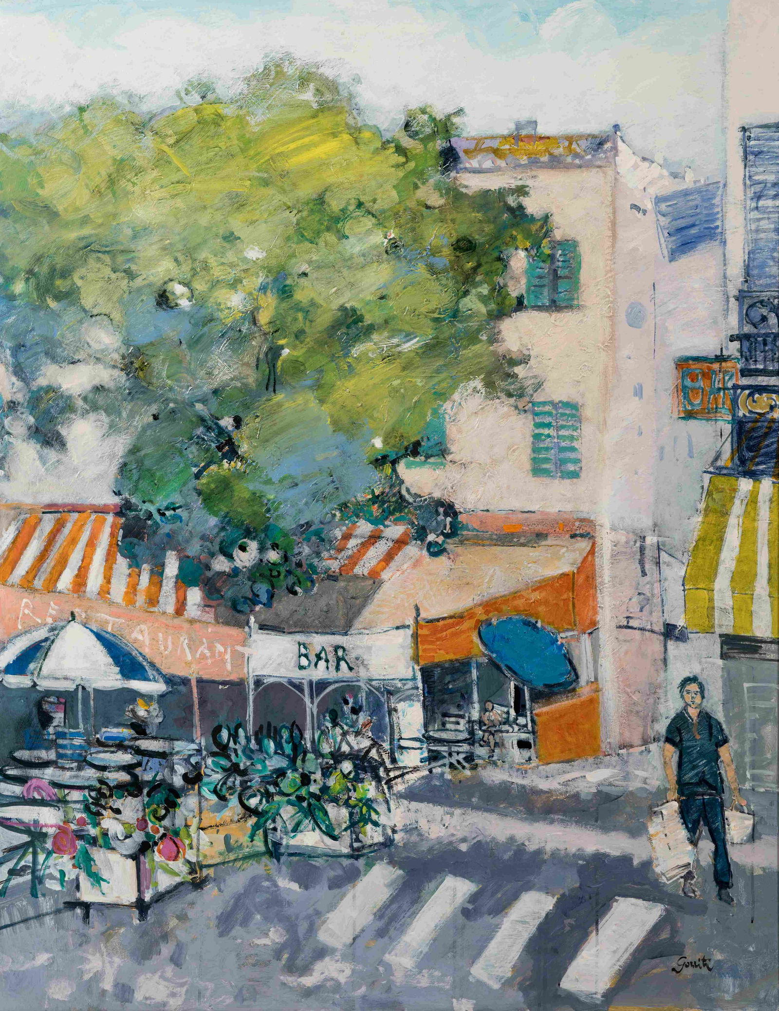 Gilles Gorriti (French, b. 1939) Terrasse de cafe (1 of 4)