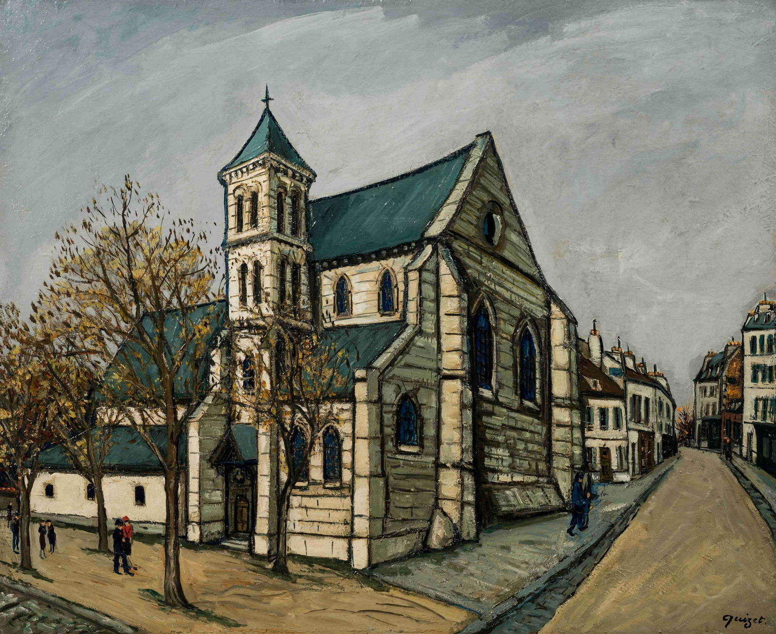 Alphonse Leon Quizet (French, 1885-1955) L'eglise de (1 of 4)