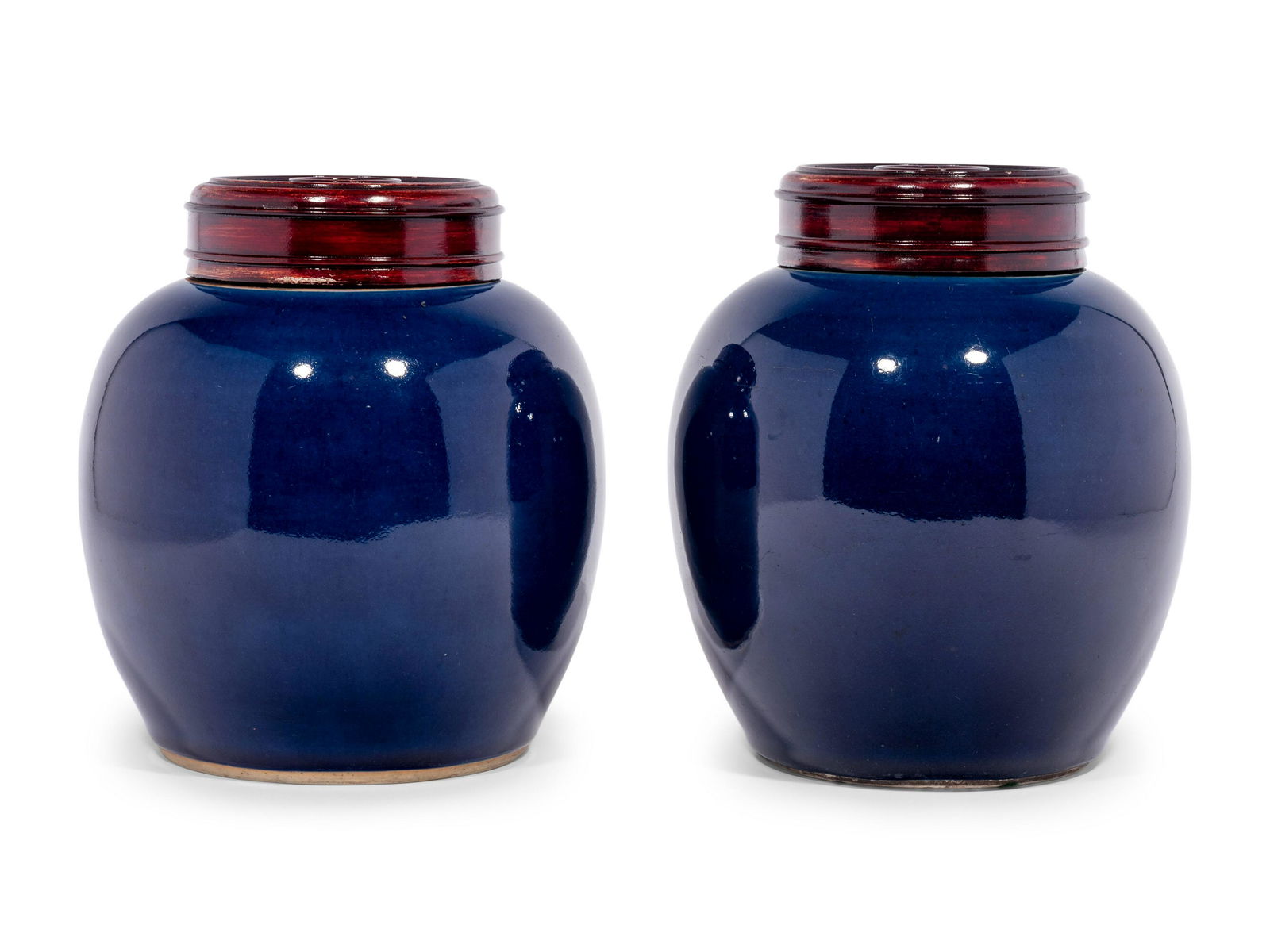 A Pair of Chinese Blue Glazed Porcelain Ginger Jars (1 of 2)