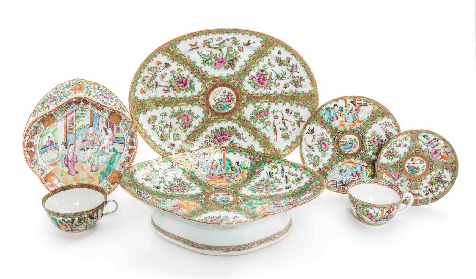 28 Chinese Export Rose Medallion Tea and Dinner Service (1 of 1)