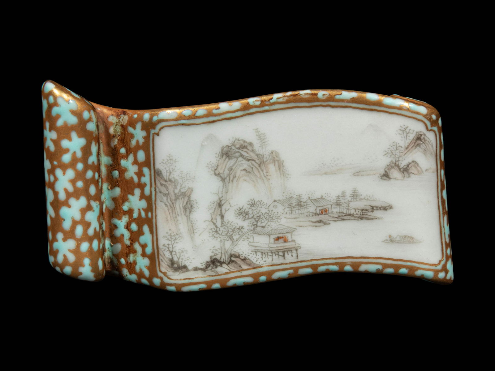 A Chinese Turquoise and Gilt Decorated Qianjiang (1 of 3)