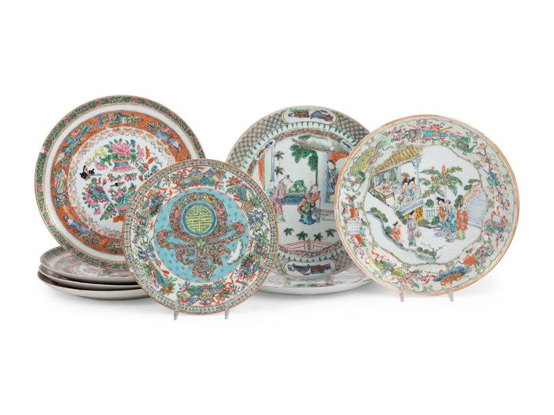 Eight Chinese Famille Rose Porcelain Plates (1 of 7)