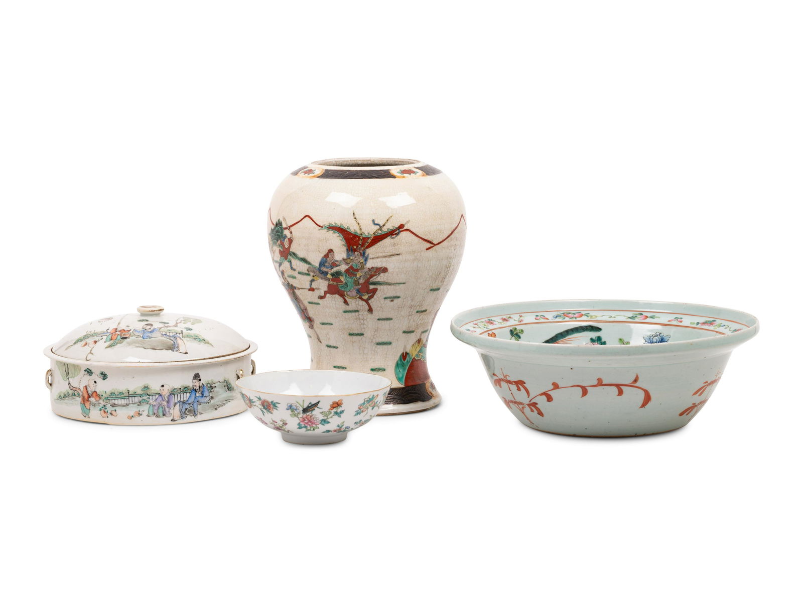 Four Chinese Famille Rose Porcelain Articles (1 of 6)
