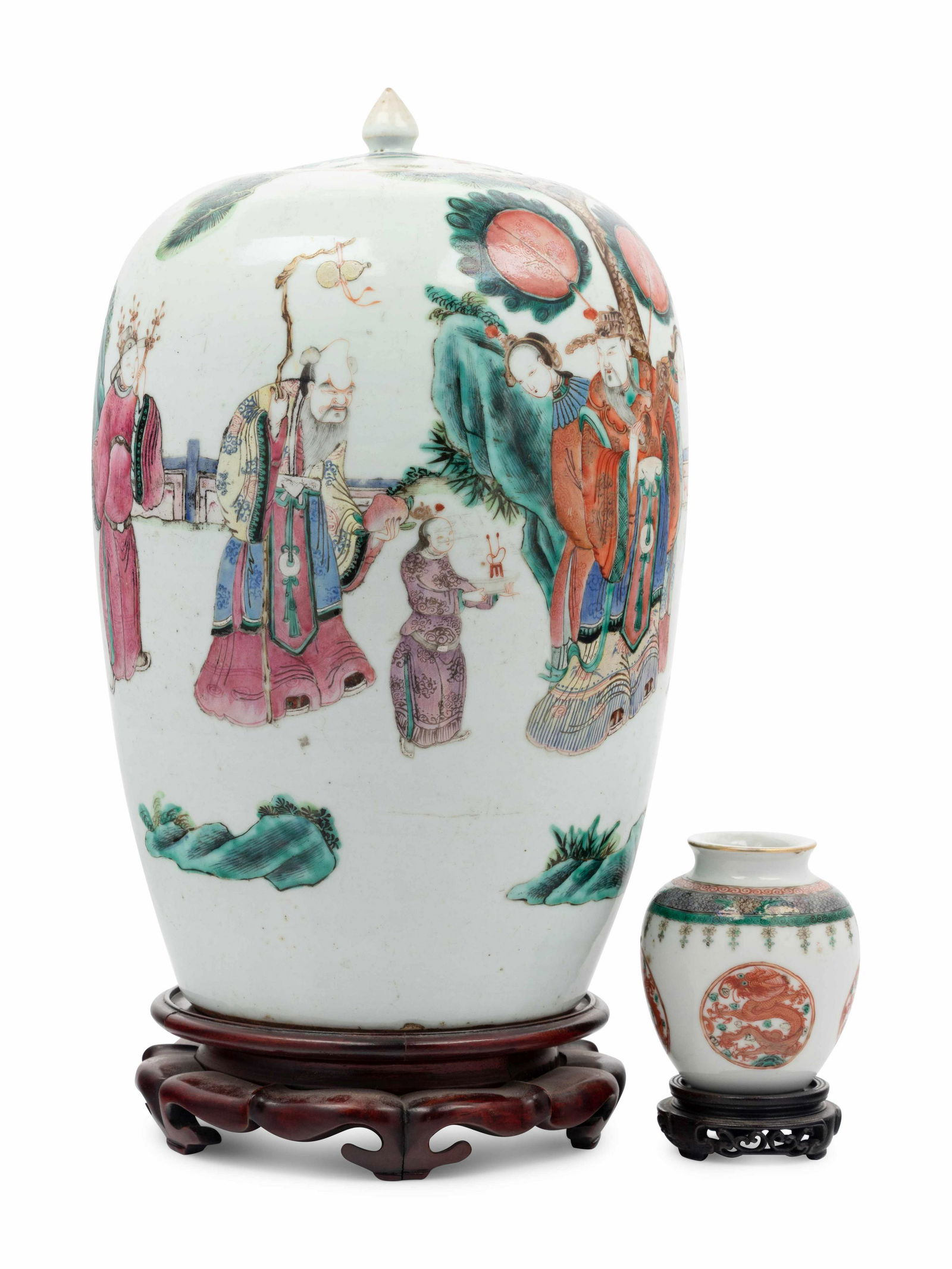 Two Chinese Famille Rose Porcelain Jars (1 of 5)