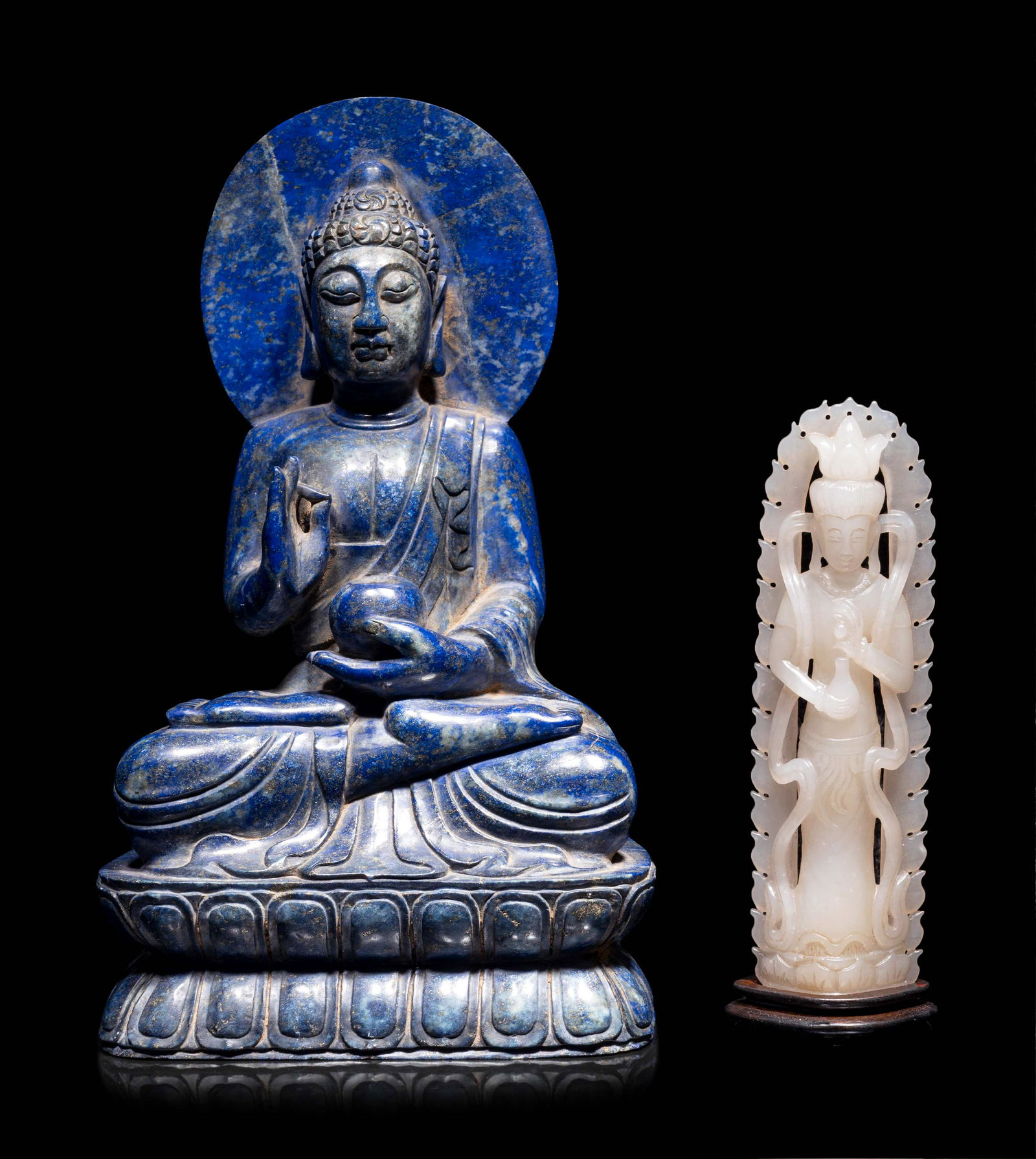 Two Chinese Carved Hardstone Figures (1 of 5)