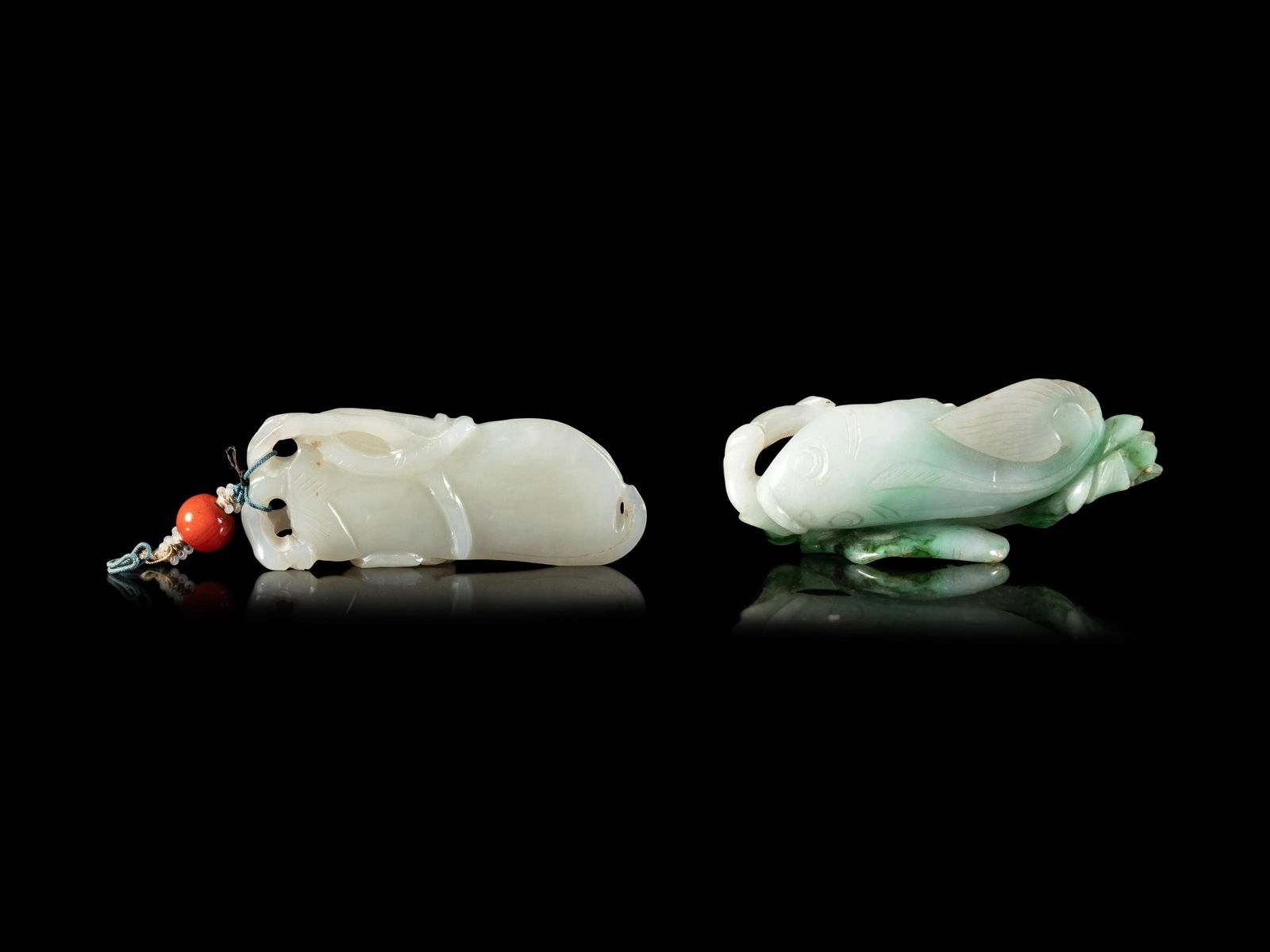 Two Chinese Jade and Jadeite Pendants (1 of 3)