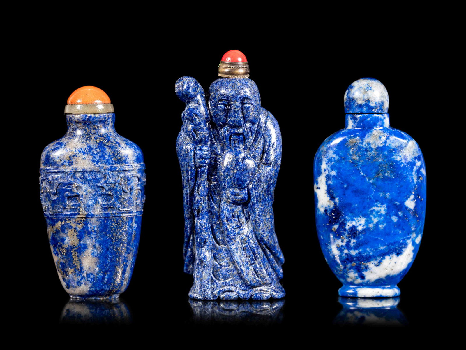 Three Lapis Lazuli Snuff Bottles (1 of 5)