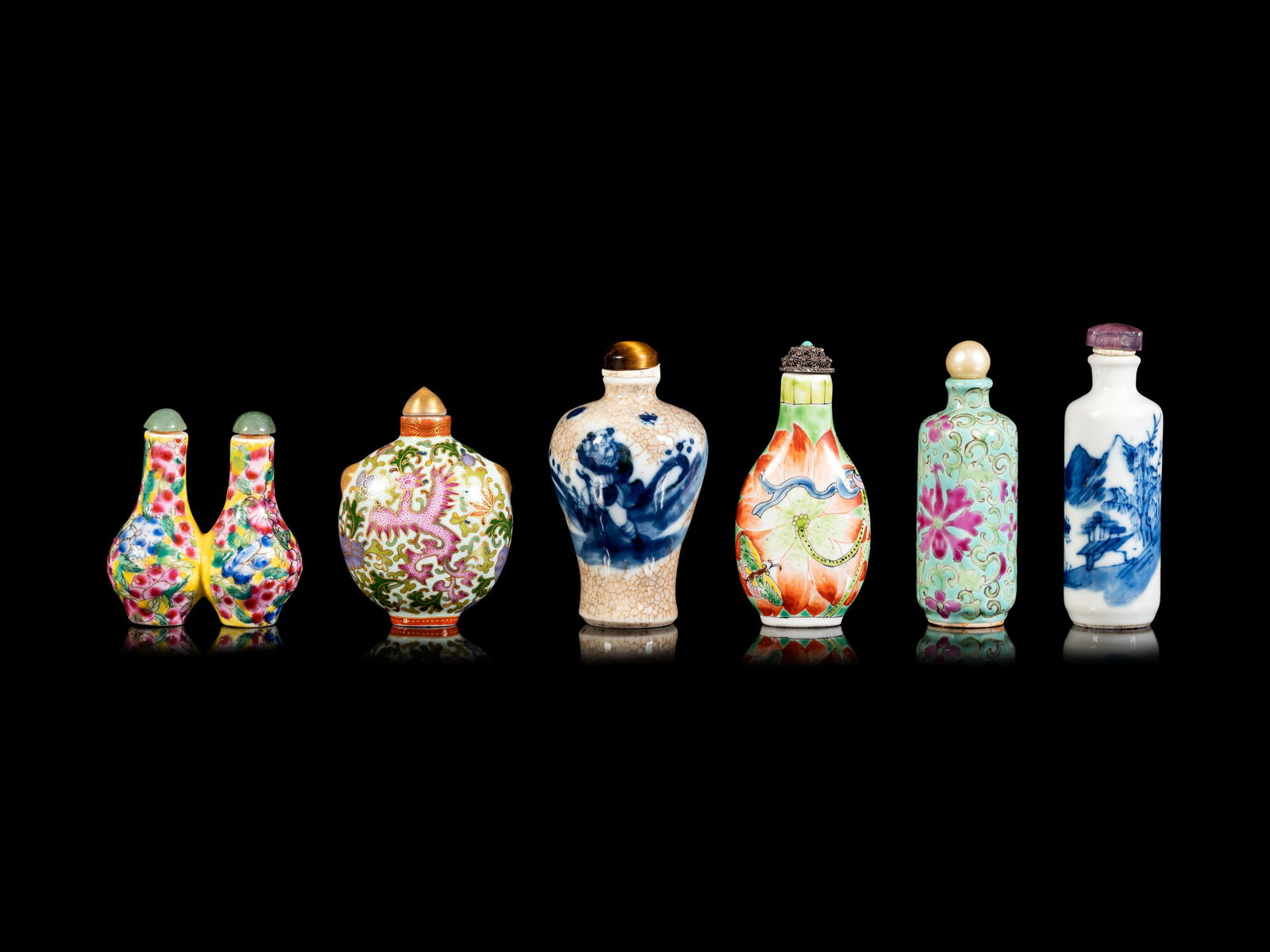 Six Chinese Porcelain Snuff Bottles (1 of 5)