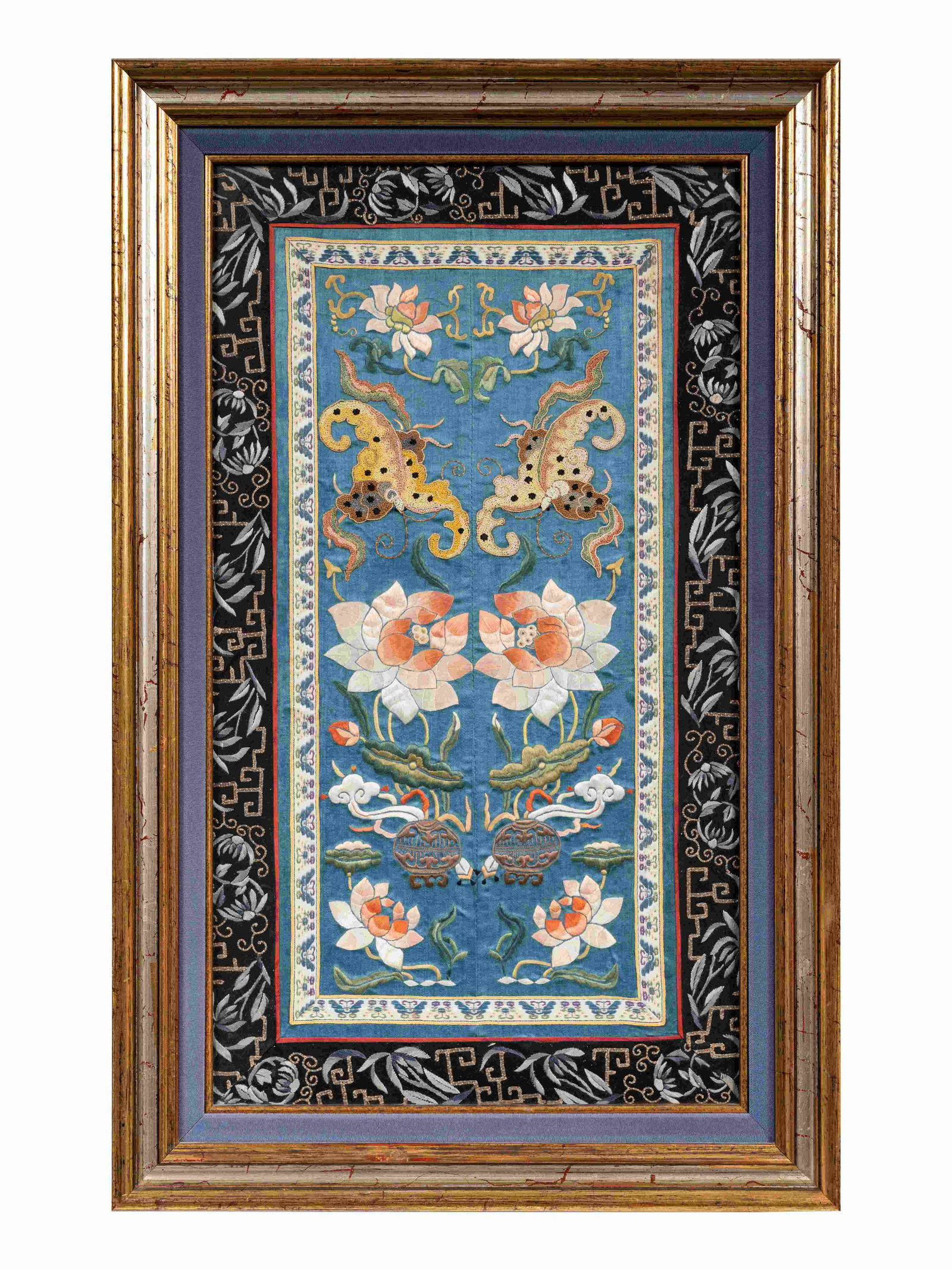 A Chinese Embroidered Silk Panel (1 of 3)