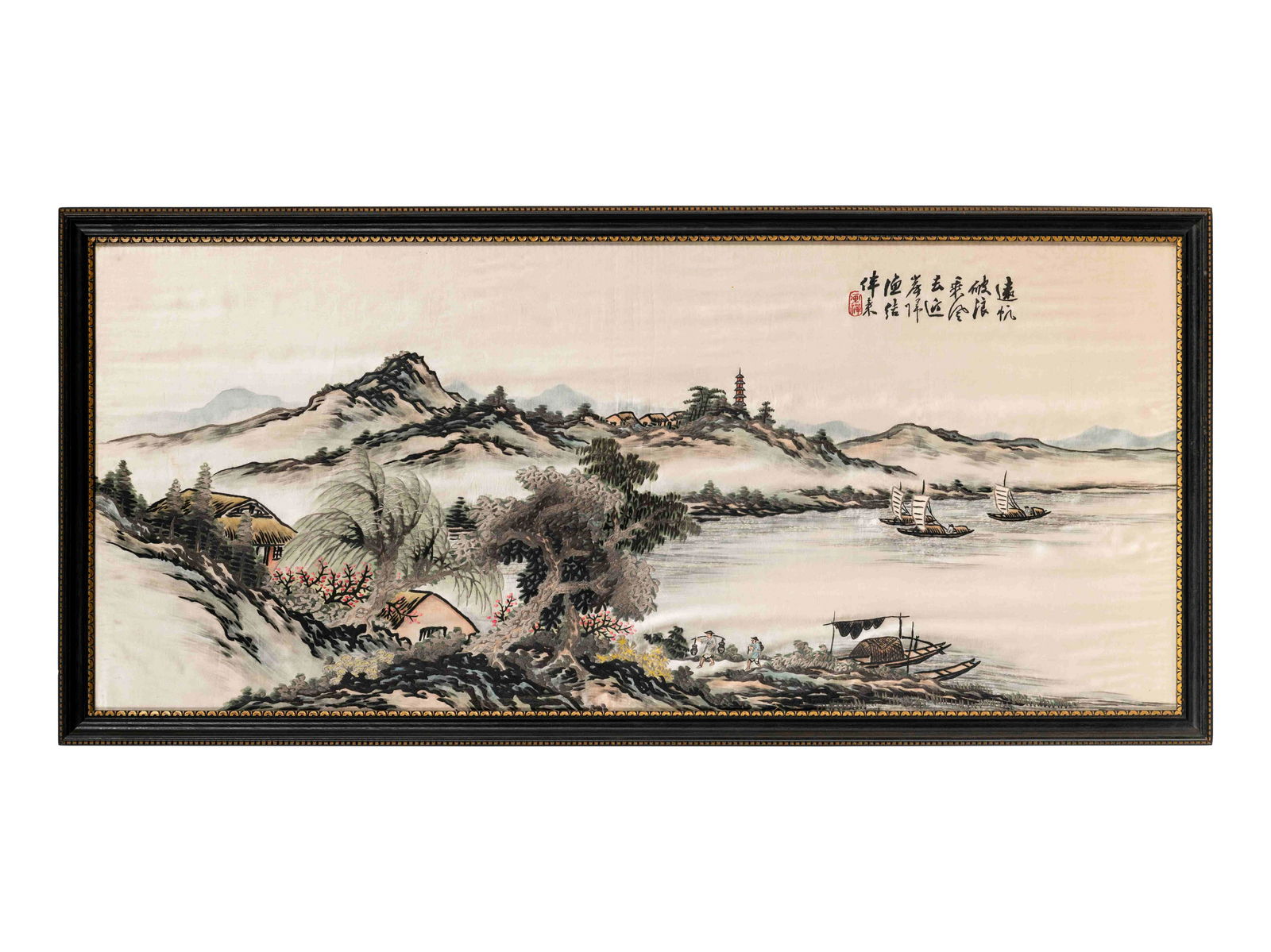 Two Chinese Embroidered Silk Panels (1 of 4)