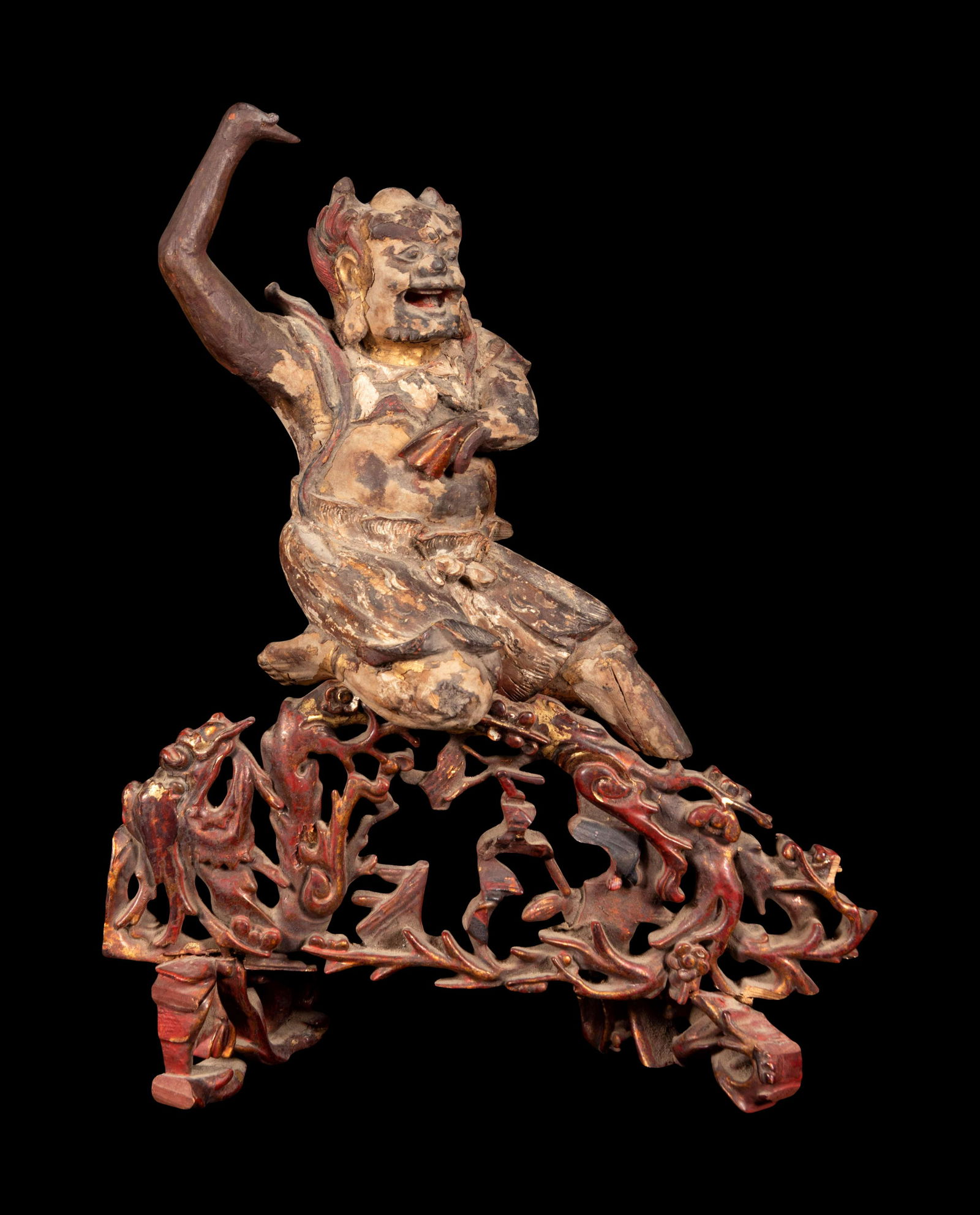 A Chinese Wood Carving of Demon, Gui (1 of 3)