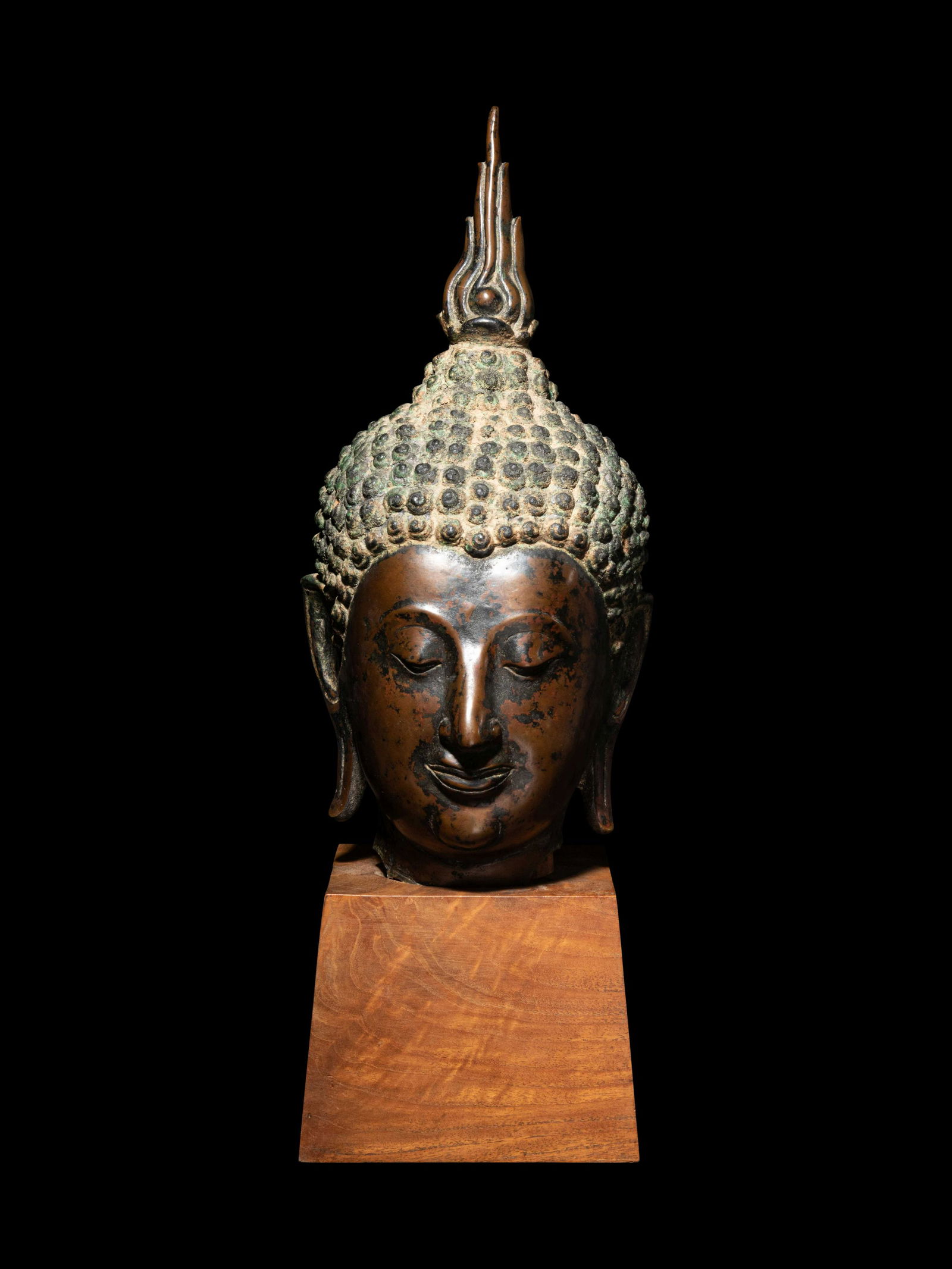 A Thai Bronze Head of Buddha (1 of 3)