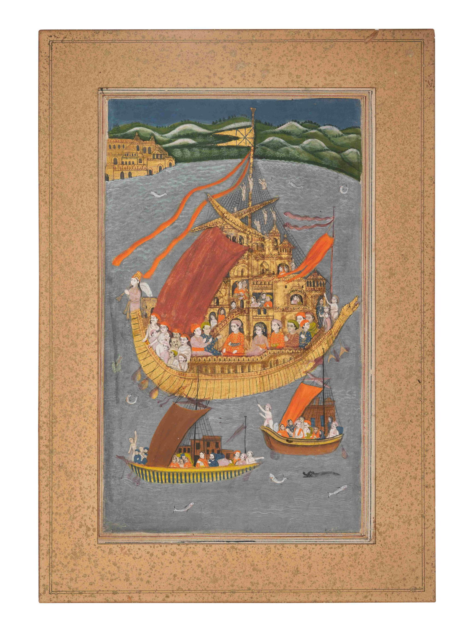 Two Moghul Style Gouache Paintings (1 of 6)