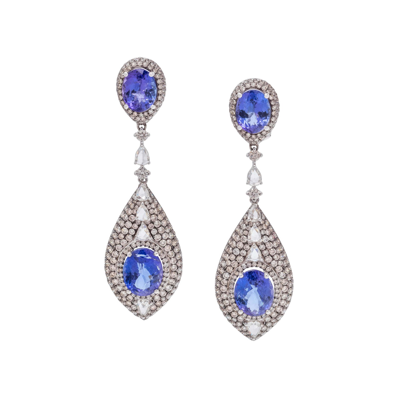 NIGAAM, TANZANITE AND DIAMOND EARCLIPS (1 of 2)