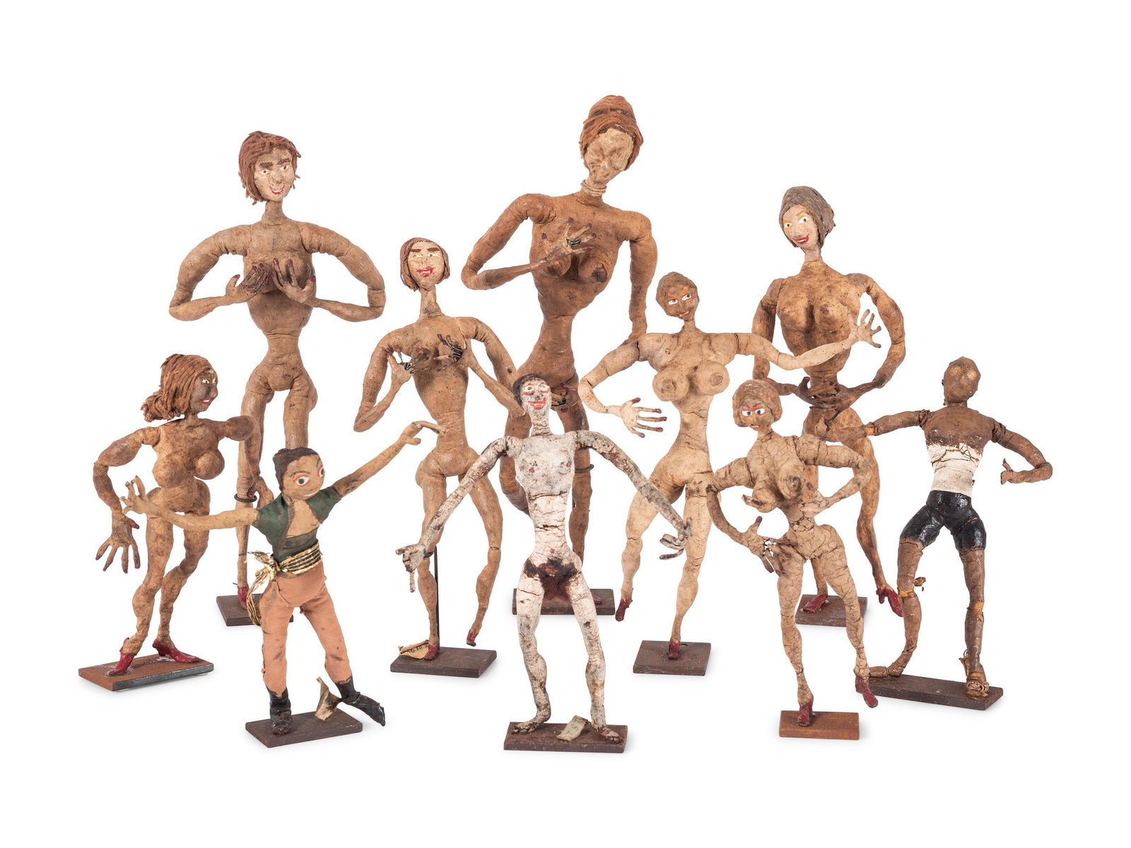 Eighteen Painted Rubber Folk Art Figurines (1 of 2)