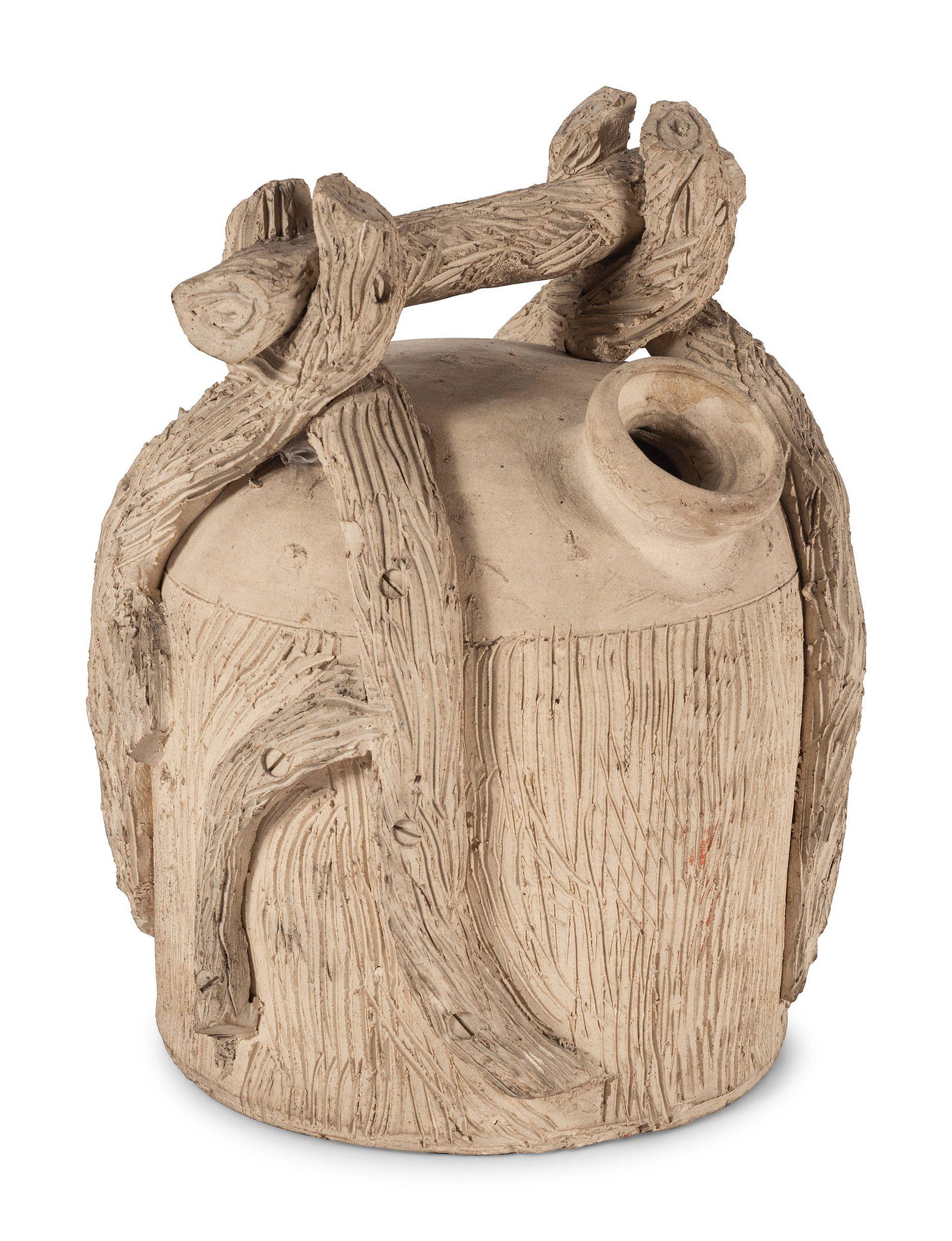 An Unglazed Stoneware Harvest Jug (1 of 3)
