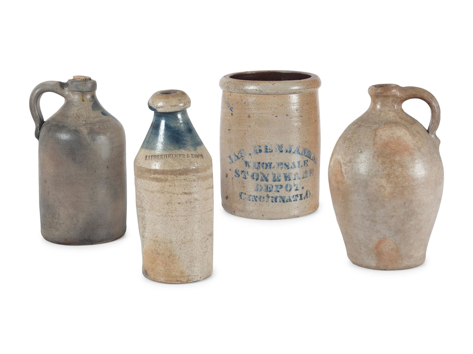 Three Stoneware Jugs and One Crock (1 of 2)