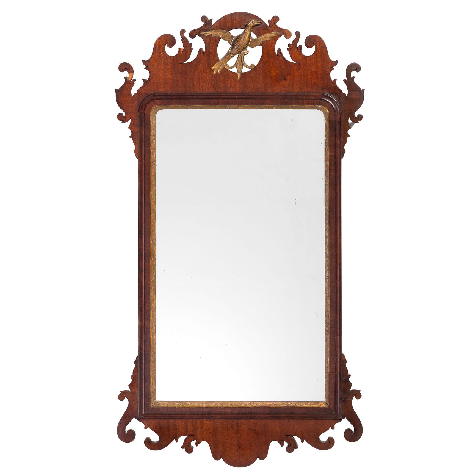 A Chippendale Parcel-Gilt Mahogany Looking Glass (1 of 1)