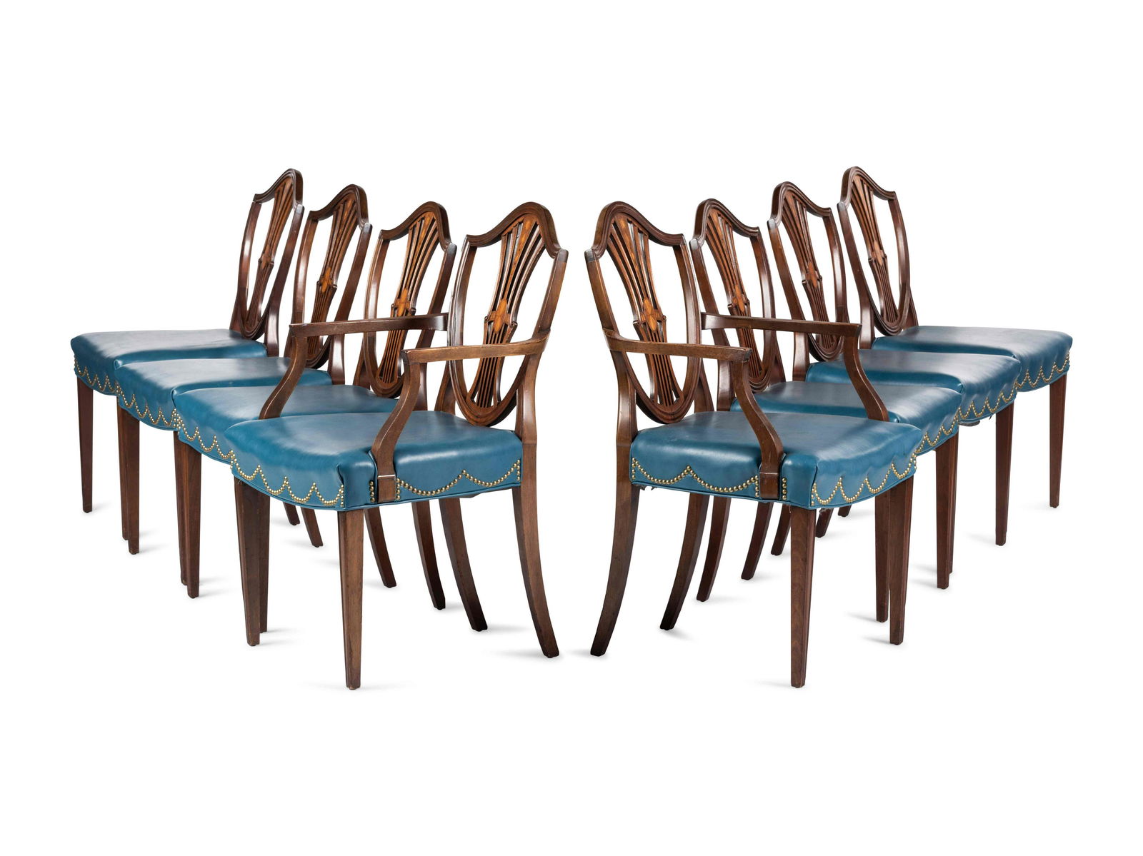 A Set of Eight Federal Style Inlaid and Volute-Carved (1 of 3)