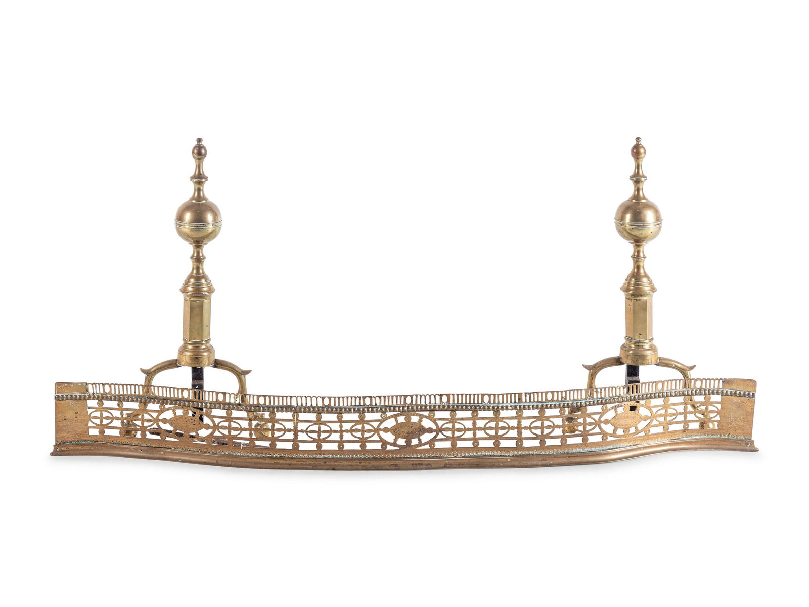 A Group of Federal Brass and Iron Fireplace Articles (1 of 5)